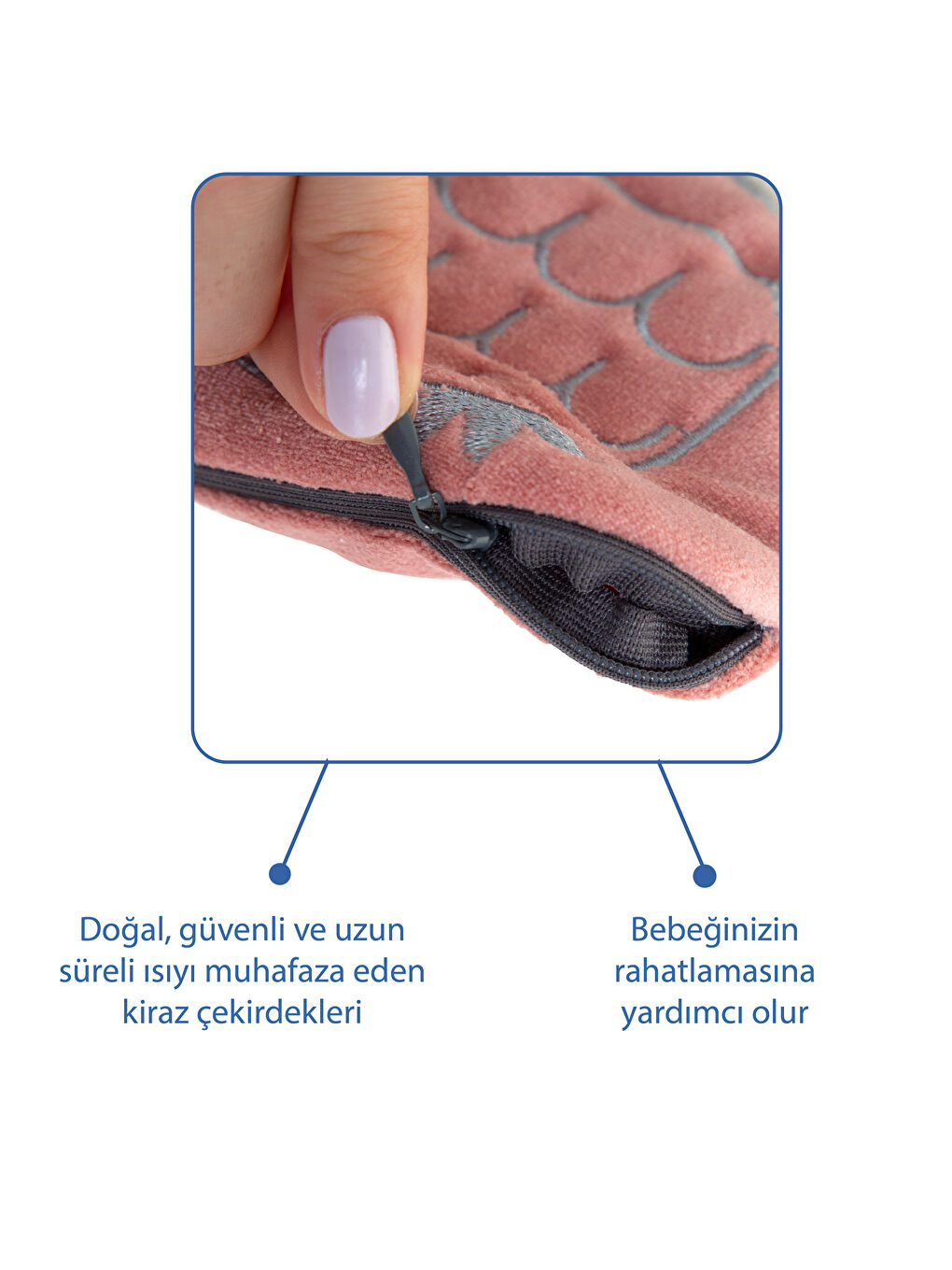 366 Kiraz Çekirdekli Baykuş Kadife Gaz Yastığı / Gül Kurusu-3