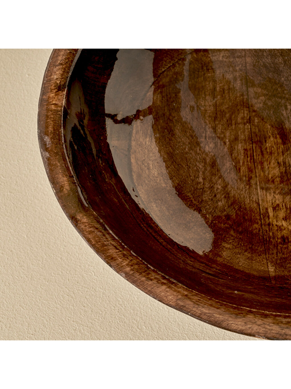 Bej Bonn Mango Ağacı Dekoratif Kase Naturel (23,5x23,5x7 cm)-1