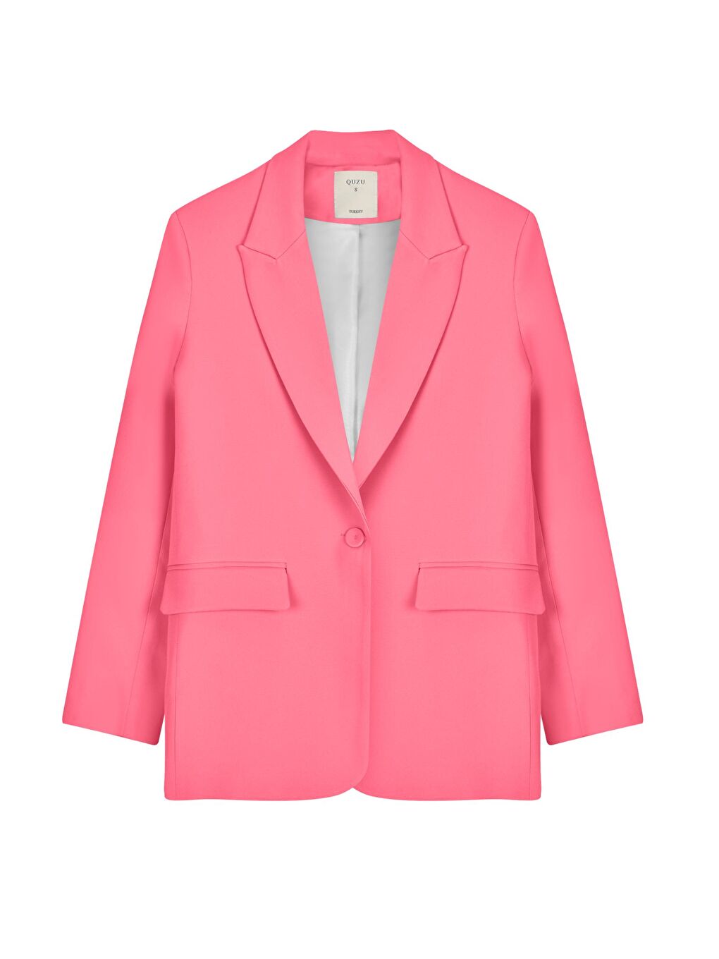 QUZU Blazer Ceket Neon Pembe - 1