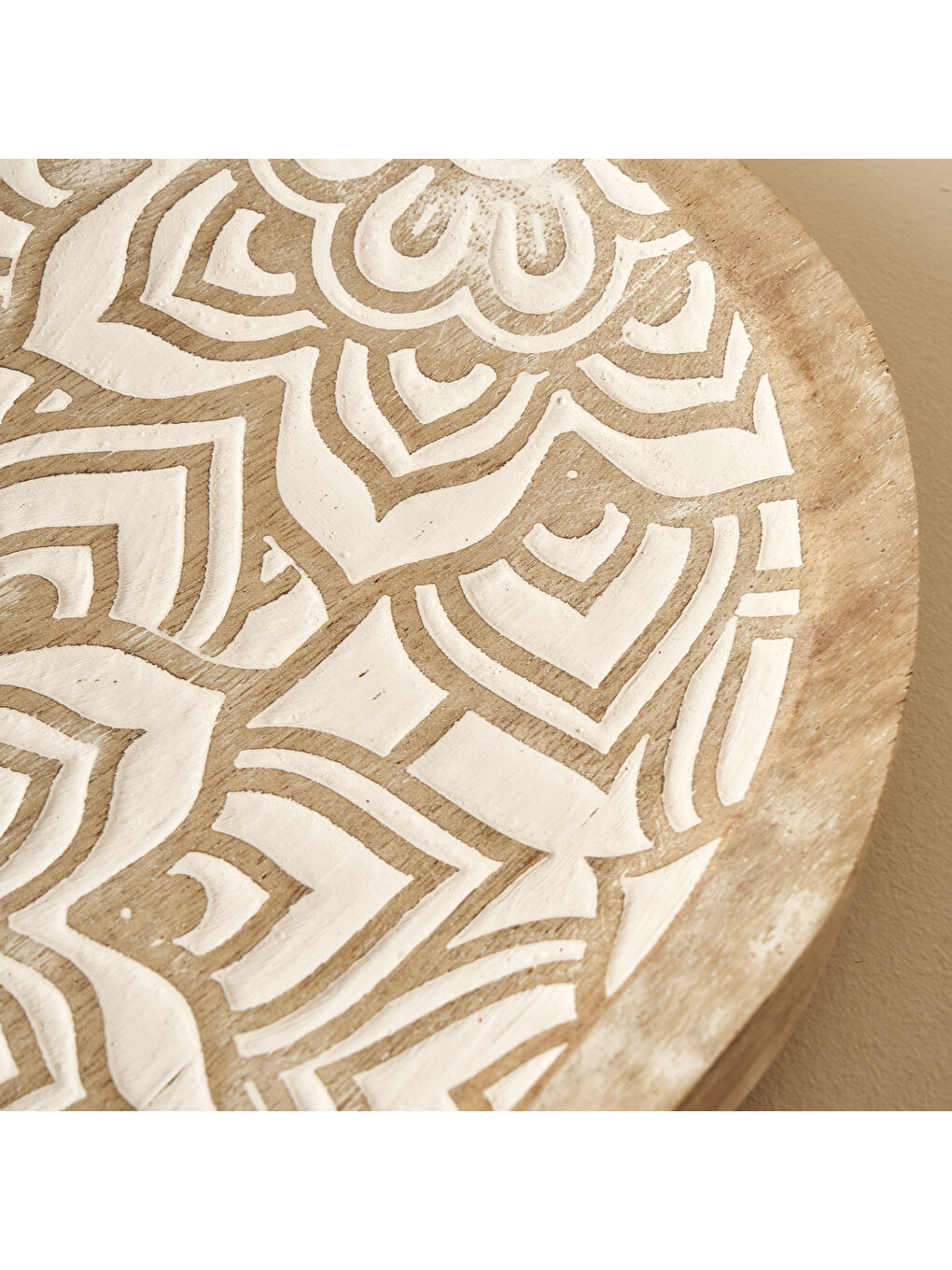 Bej Aldo Mango Ağacı Dekoratif Tabak Naturel (30x3,5x20 cm)-1