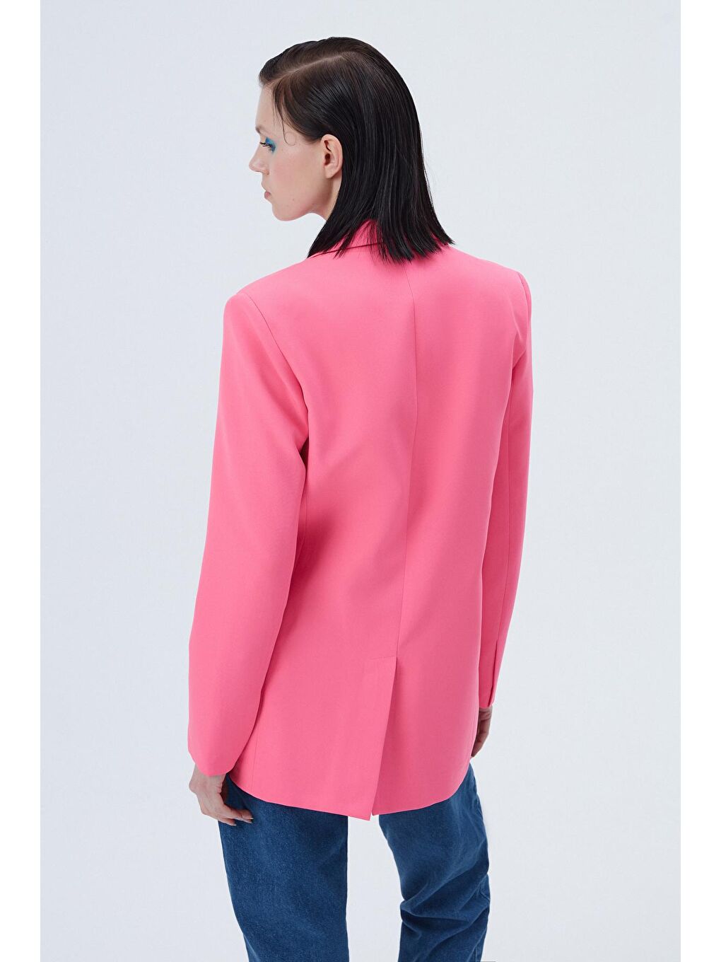 QUZU Blazer Ceket Neon Pembe - 4