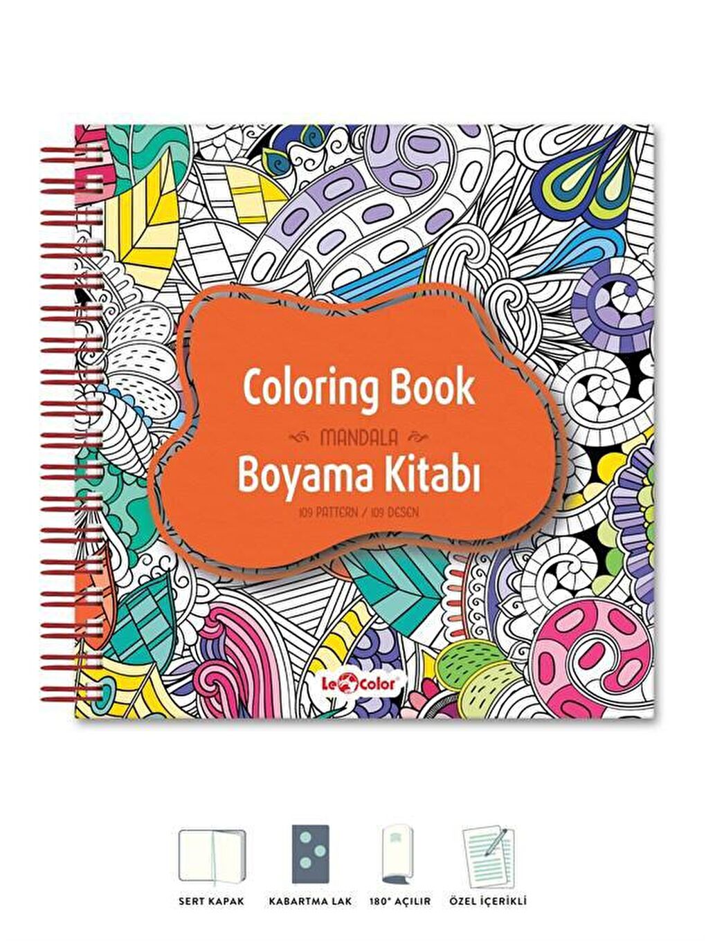 LE COLOR Krem Mandala Boyama Kitabı Yetişkin Çoçuk 120g - 2