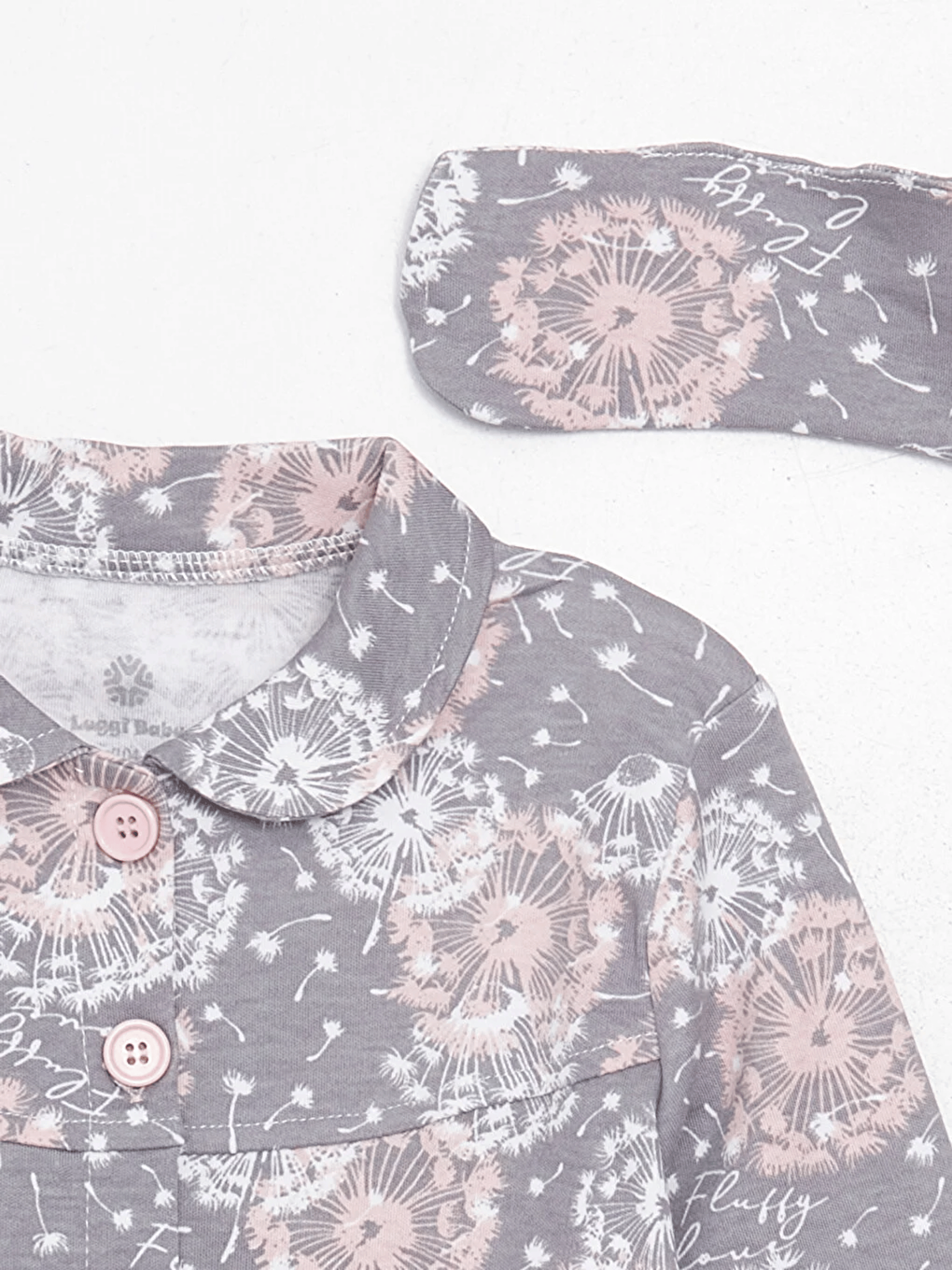 Lila Bebe Yaka Düğmeli Kız Çocuk Pijama Takımı-2