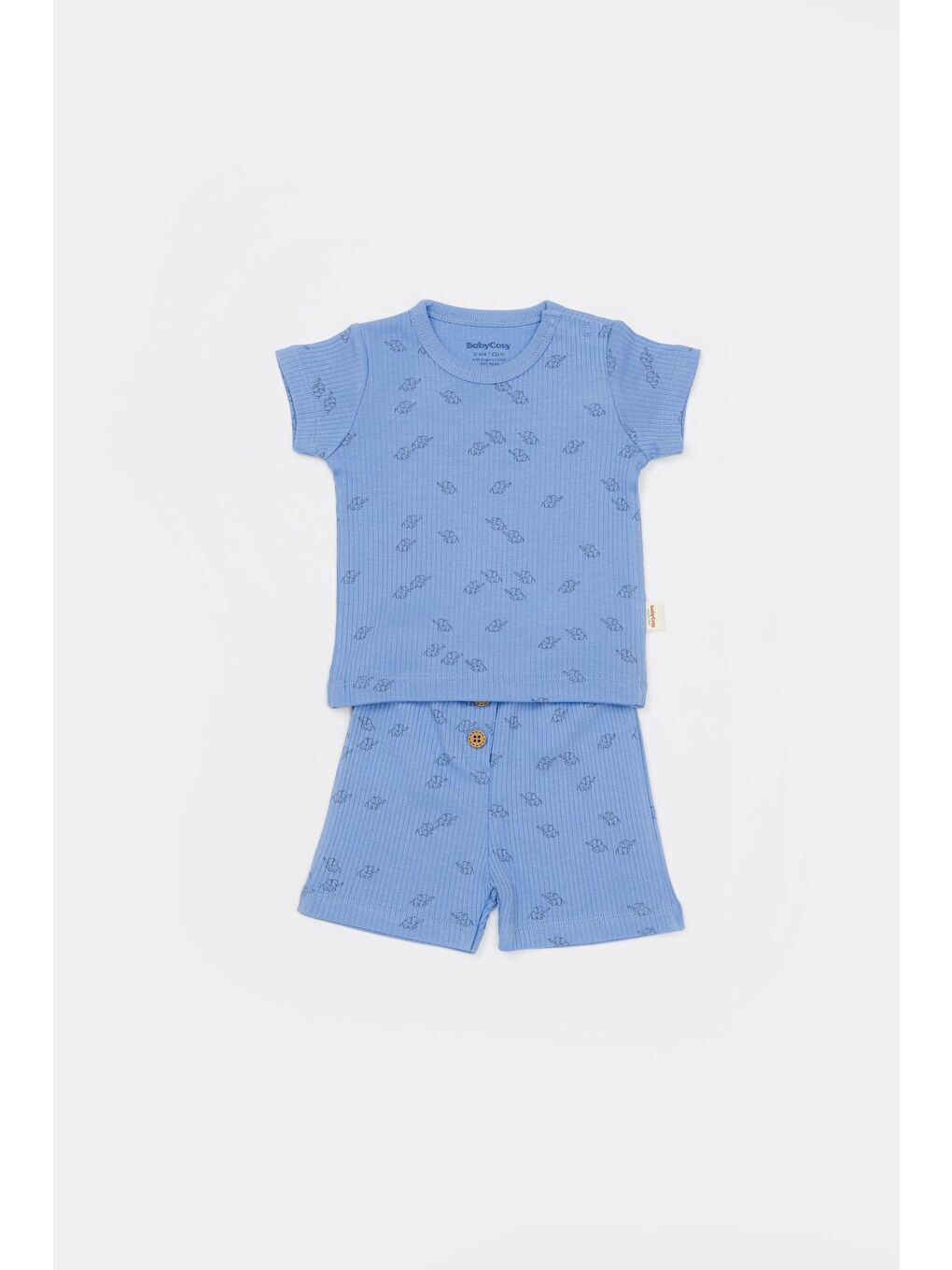 Mavi Organik Modal Fil Baskılı 2 Li Takım csym11701-2