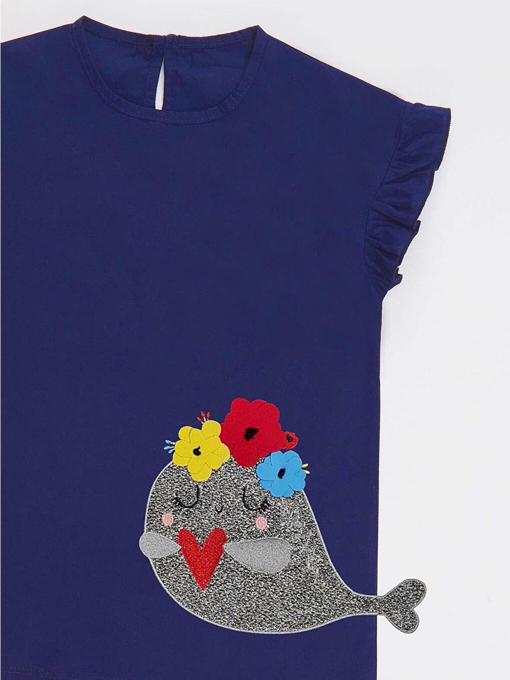 Karışık Çiçekli Balık Kız Tunik Tayt Takım-4