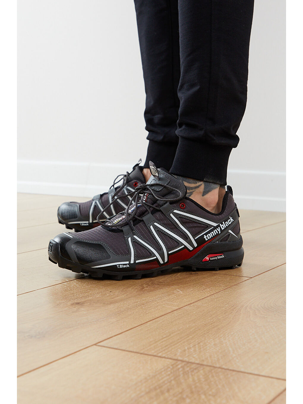 Gri Erkek Füme Beyaz Trekkıng Ayakkabı Tb160-2