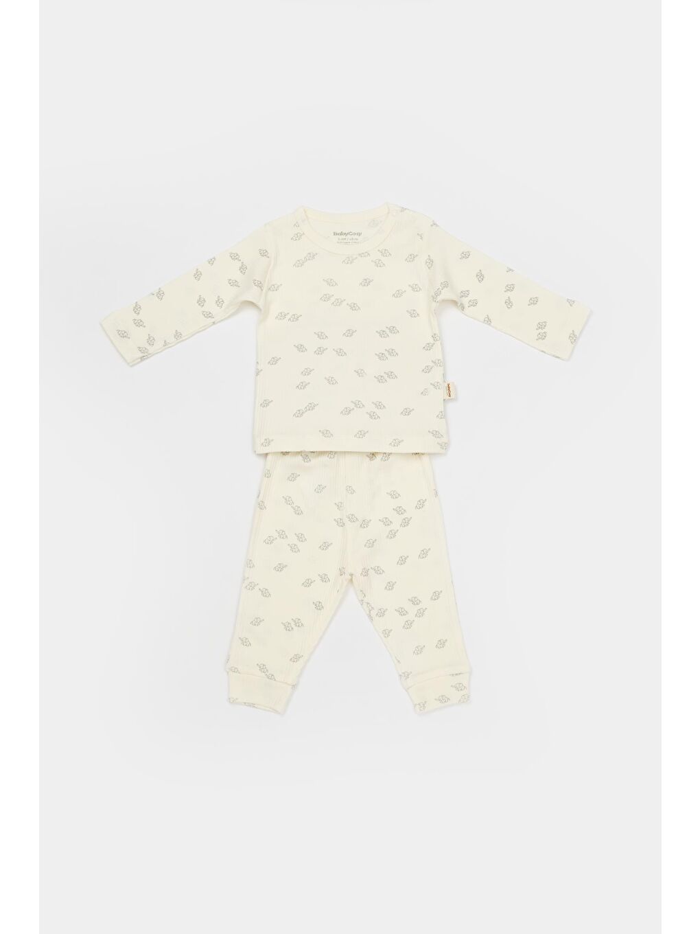 Ekru Organik Modal Fil Baskılı 3 Lü Set csym25500-2