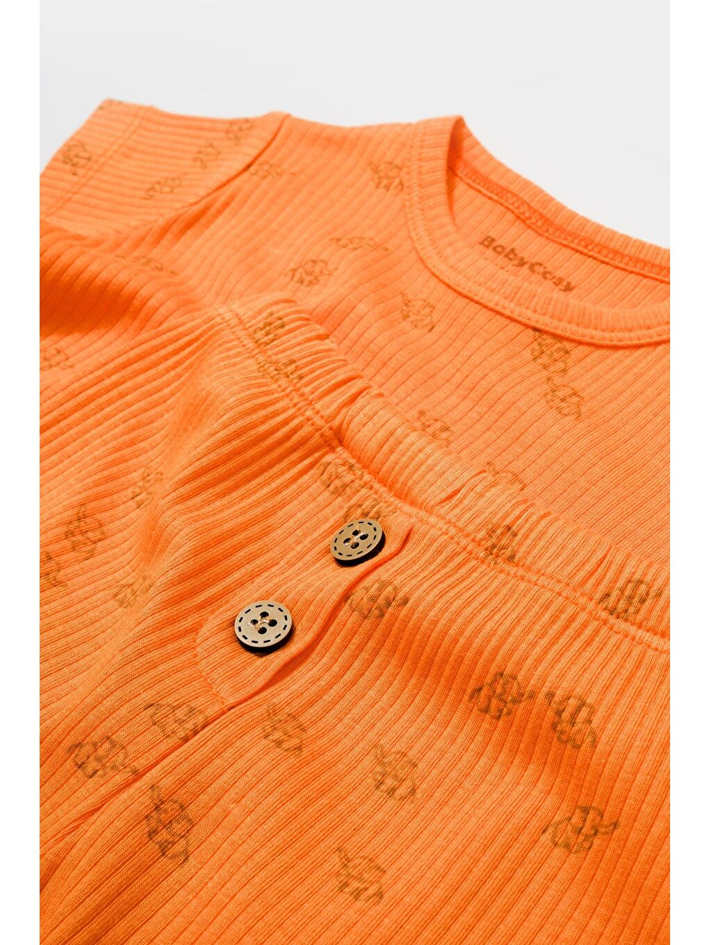 Turuncu Organik Modal Fil Baskılı 2 Li Takım csym11705-1