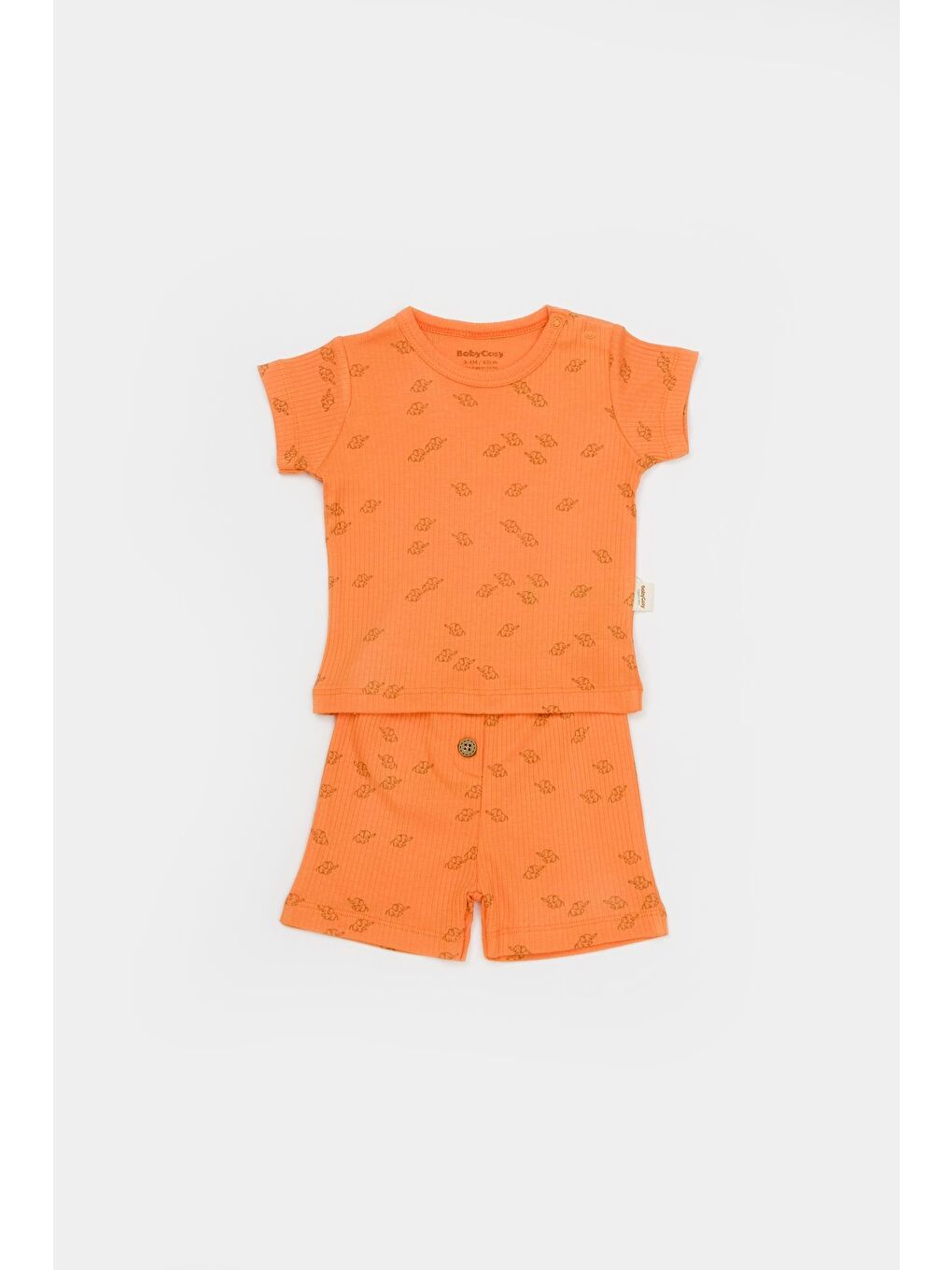 Turuncu Organik Modal Fil Baskılı 2 Li Takım csym11705-2