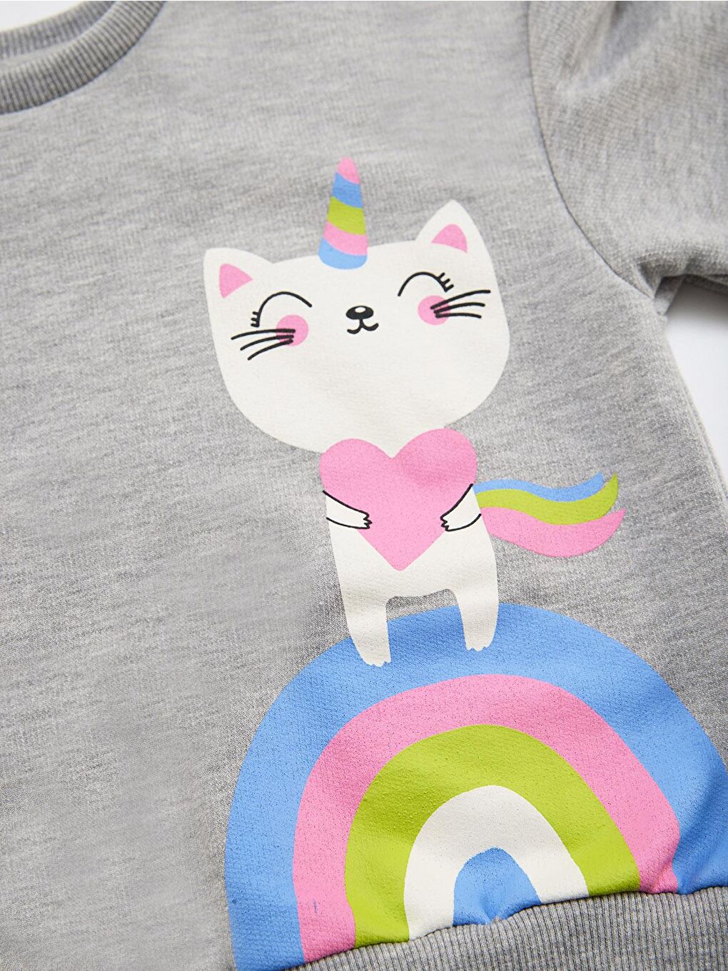 Denokids Karışık Rainbow Cat Kız Çocuk Alt-Üst Eşofman Takım - 4