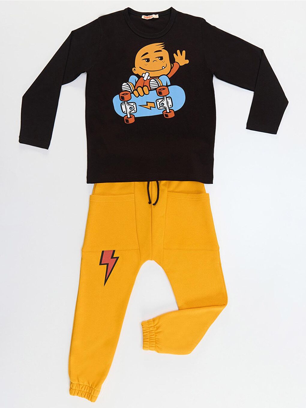 Denokids Karışık Skate Thunder Erkek Çocuk T-shirt Pantolon Takım - 2