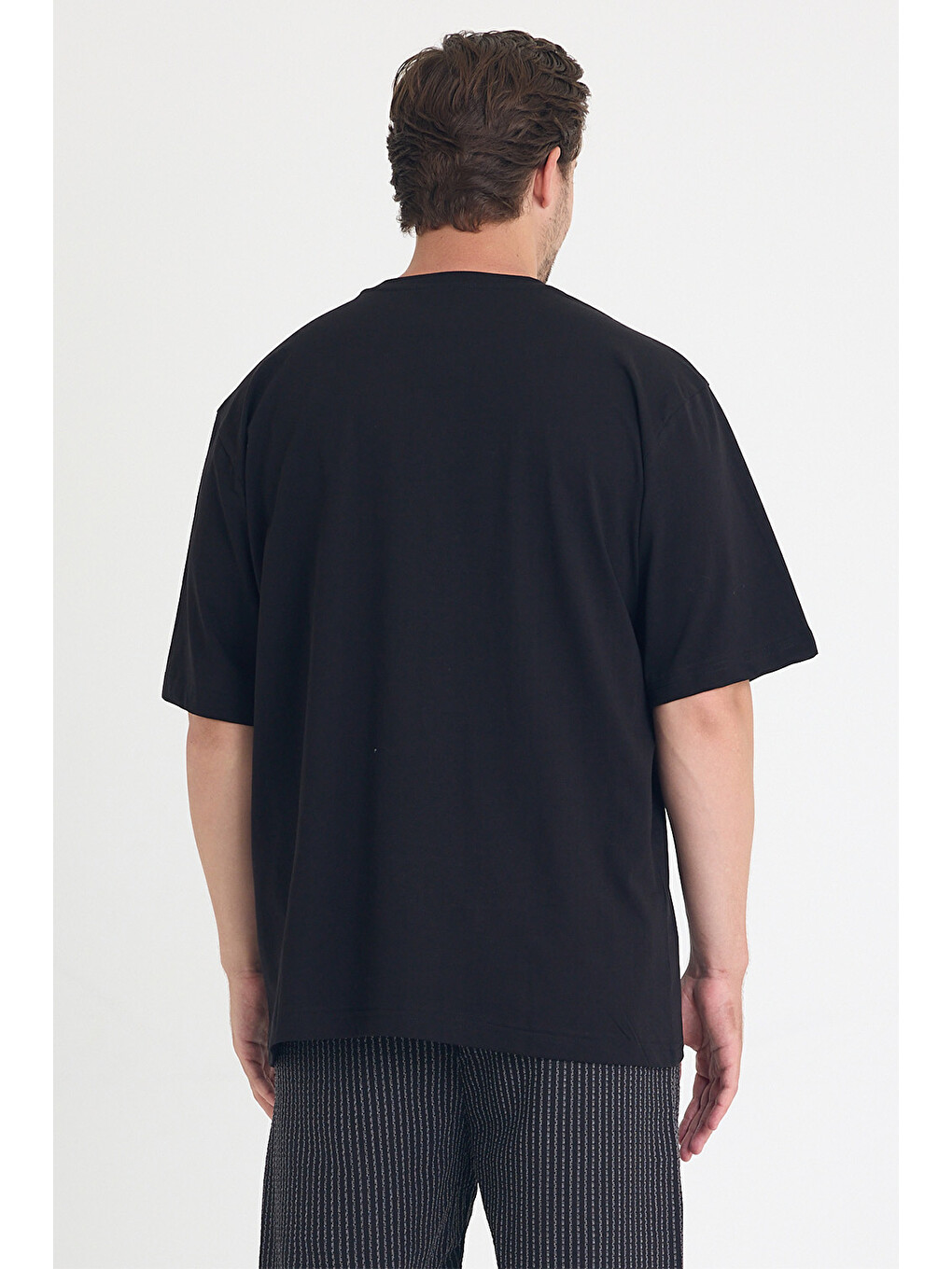 Erkek Relaxed 001 Oversize Siyah Tişört-4