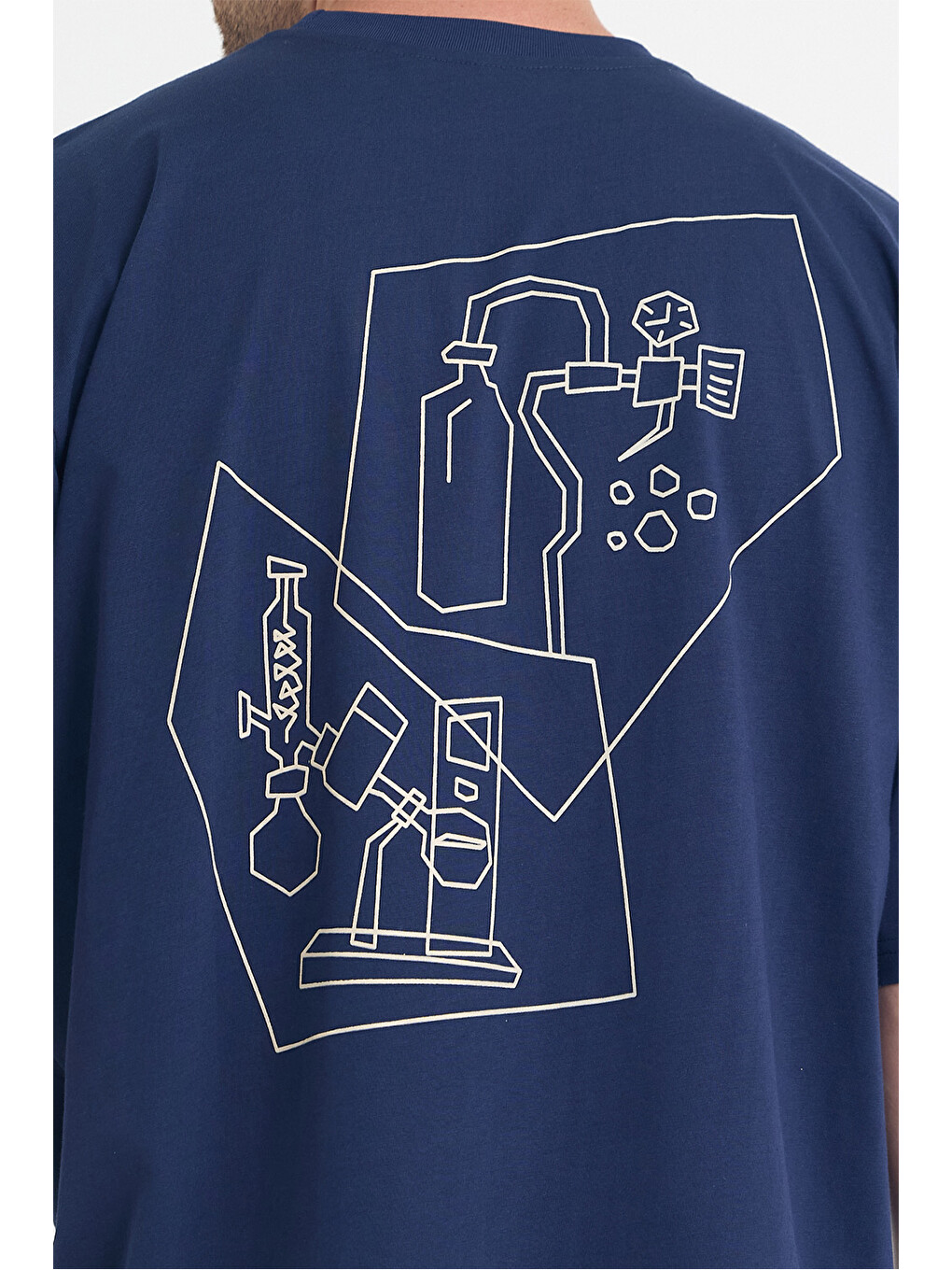 Erkek Relaxed 002 Oversize Lacivert Tişört-3