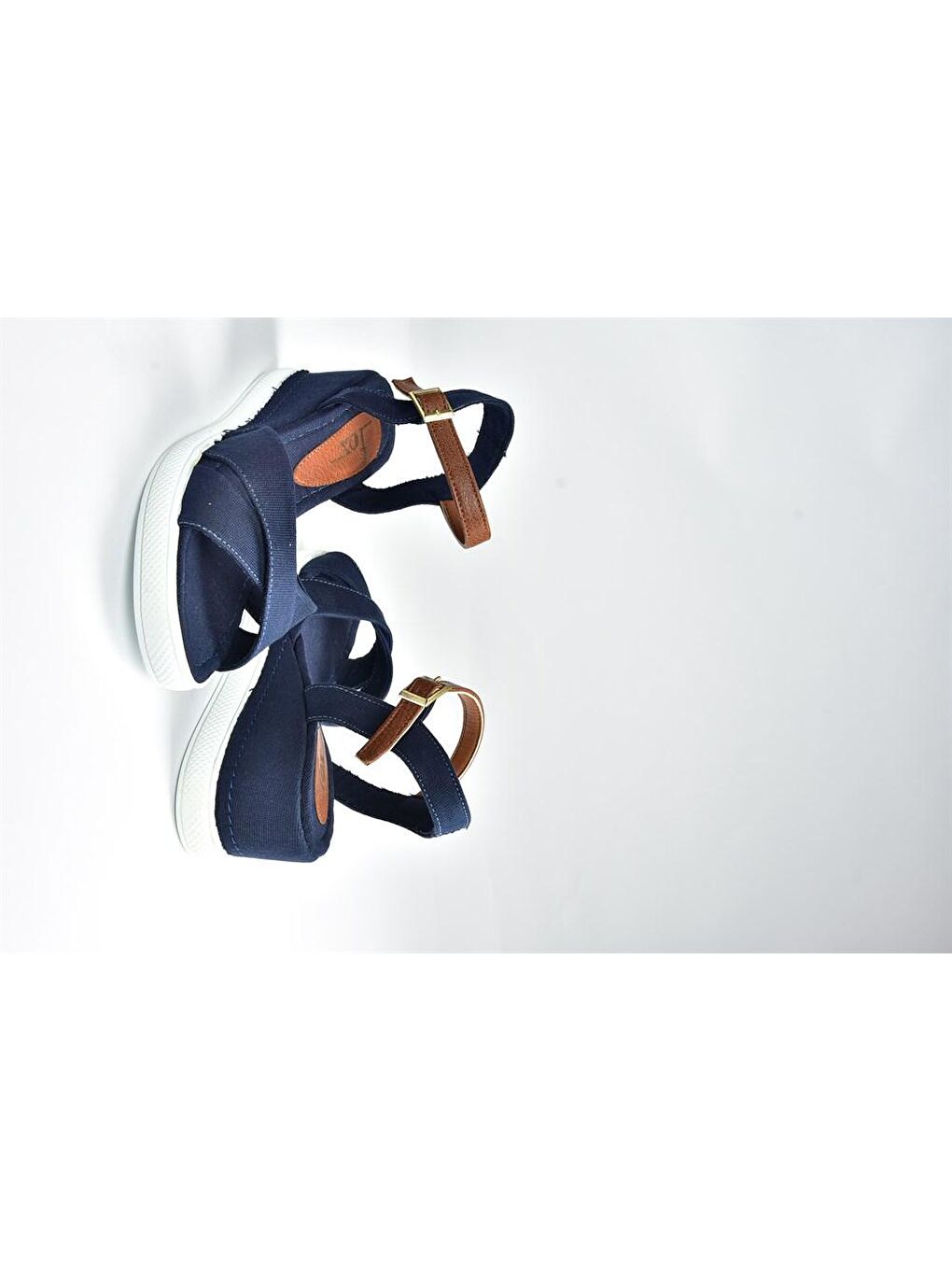 K674305005 Lacivert Dolgu Taban Kadın Topuklu Sandalet-3