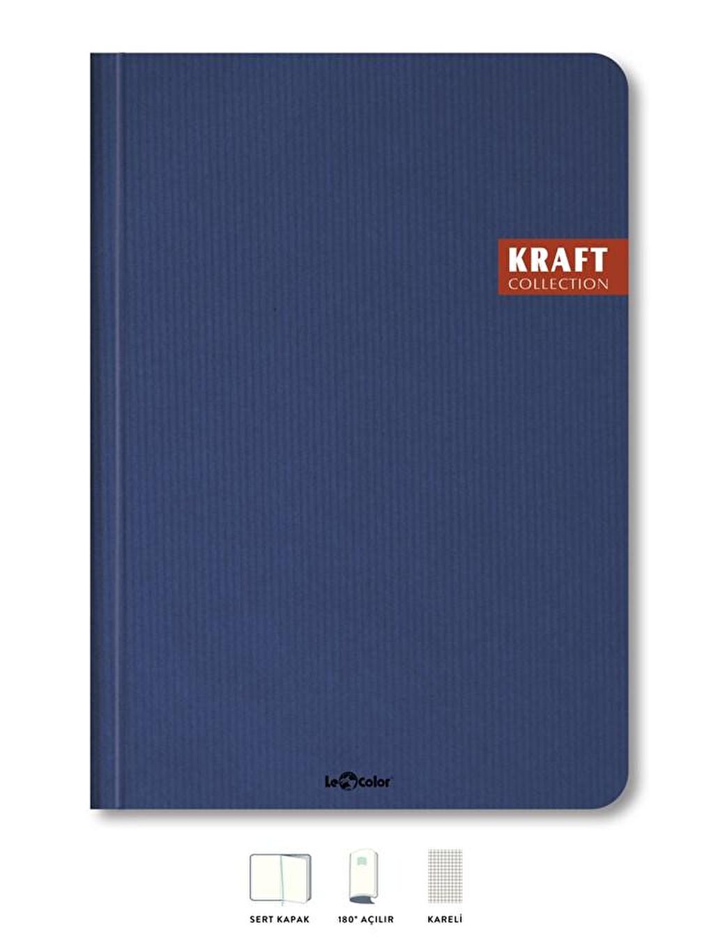 LE COLOR Kraft Ofis Defter Kareli Lacivert