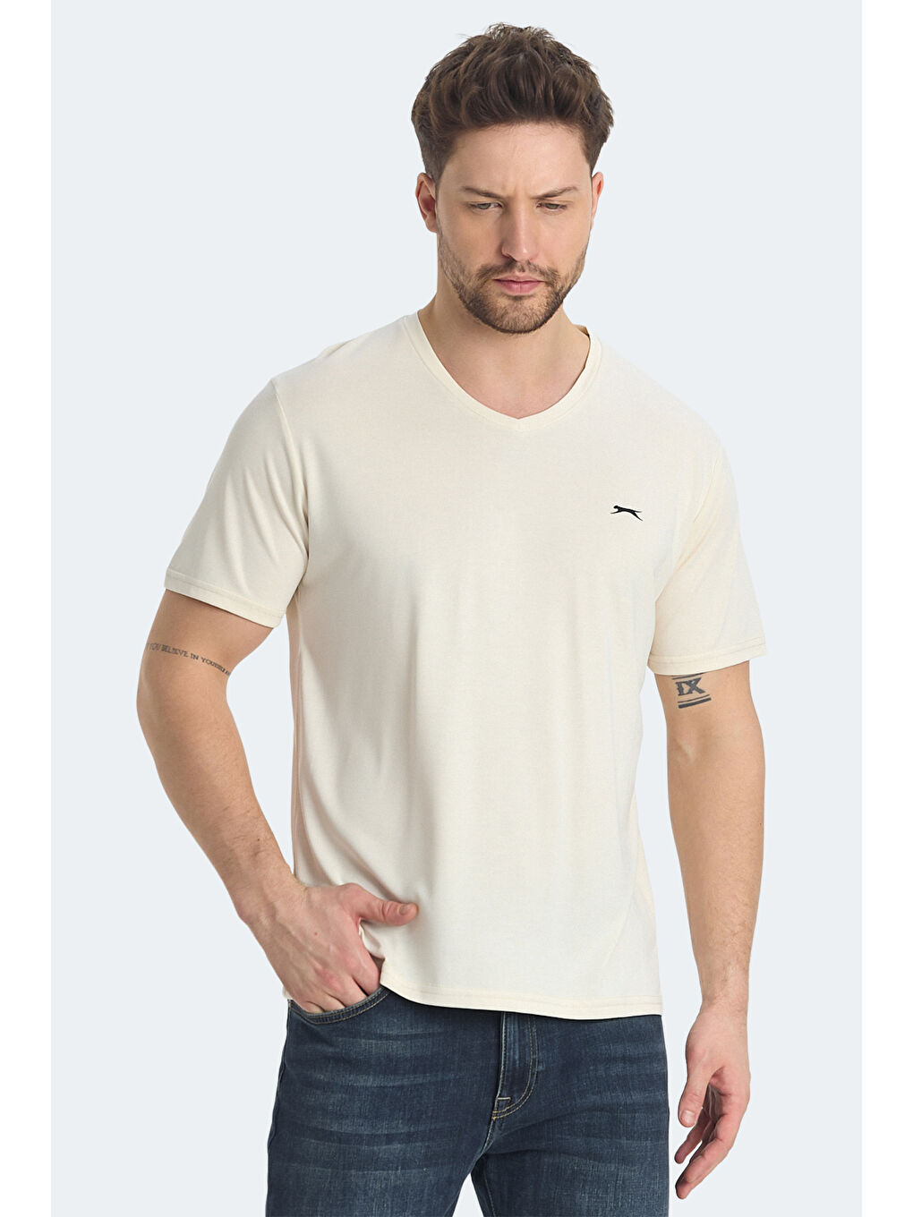 KRAKKER Erkek Bej Tişört-4