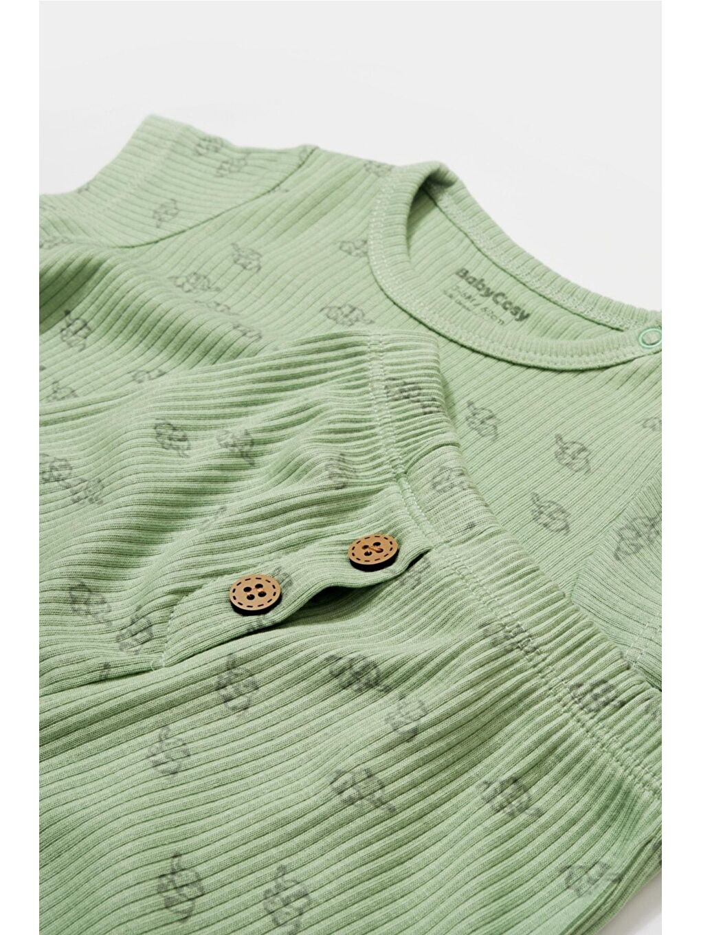 Yeşil Organik Modal Fil Baskılı 2 Li Takım csym11703