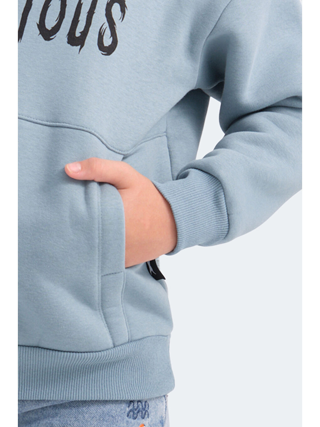 LEXUS Unisex Çocuk Kapüşonlu Cepli Mavi Sweatshirt-3