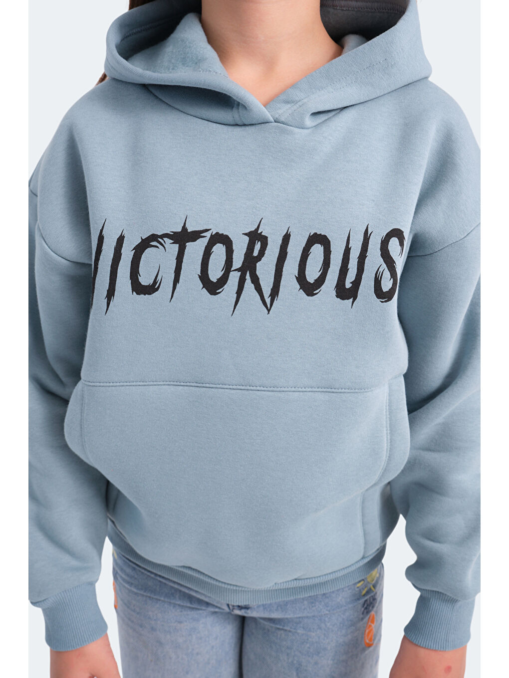 LEXUS Unisex Çocuk Kapüşonlu Cepli Mavi Sweatshirt-6