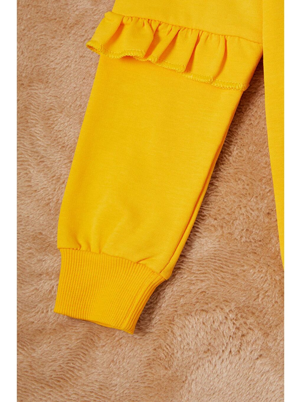 Sarı Papatya Baskılı Kız Çocuk Sweatshirt 16612-2