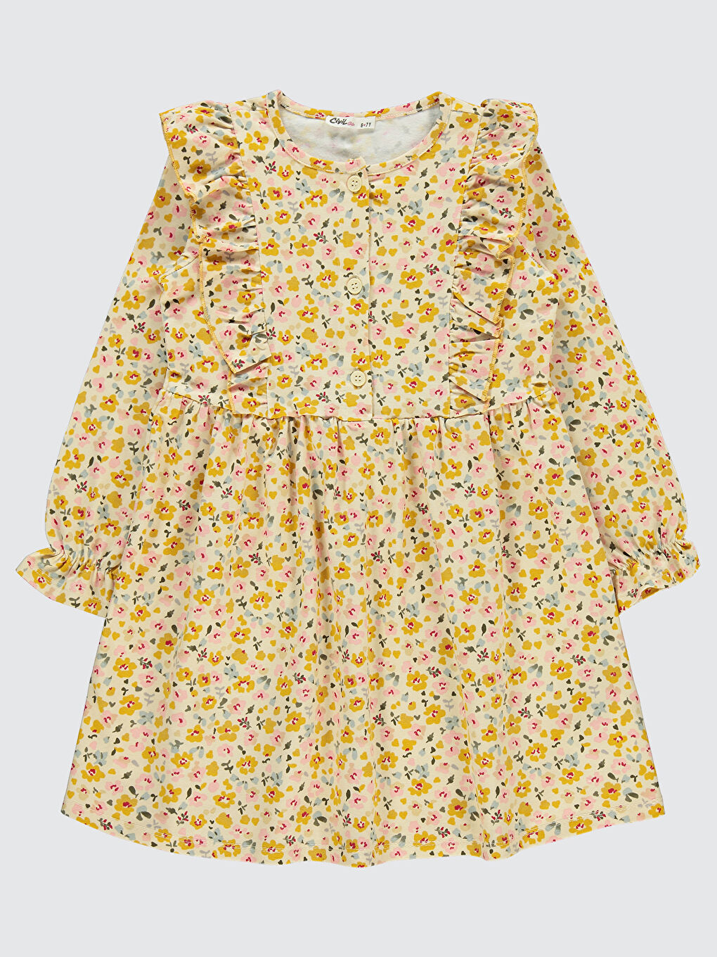 Beyaz Girls Kız Çocuk Elbise 6-9 Yaş Tebeşir