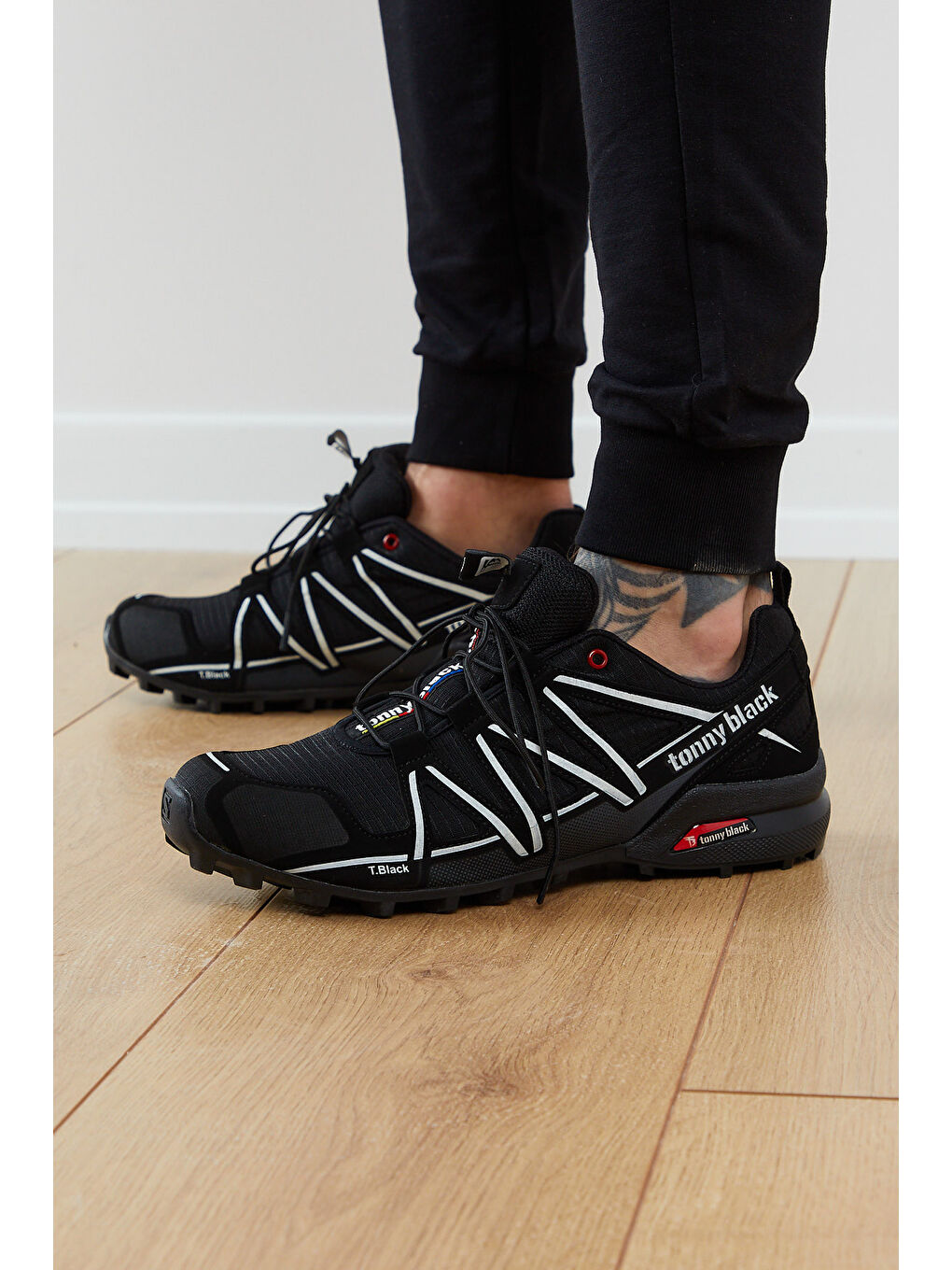 Erkek Siyah Beyaz Trekkıng Ayakkabı Tb160-1