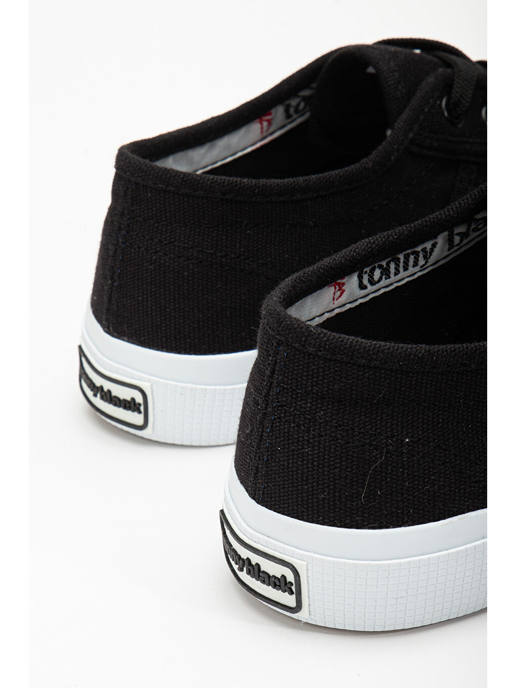 Kadın Siyah Rahat Kalıp Krep Taban Bağcıklı Keten Günlük Ayakkabı-4