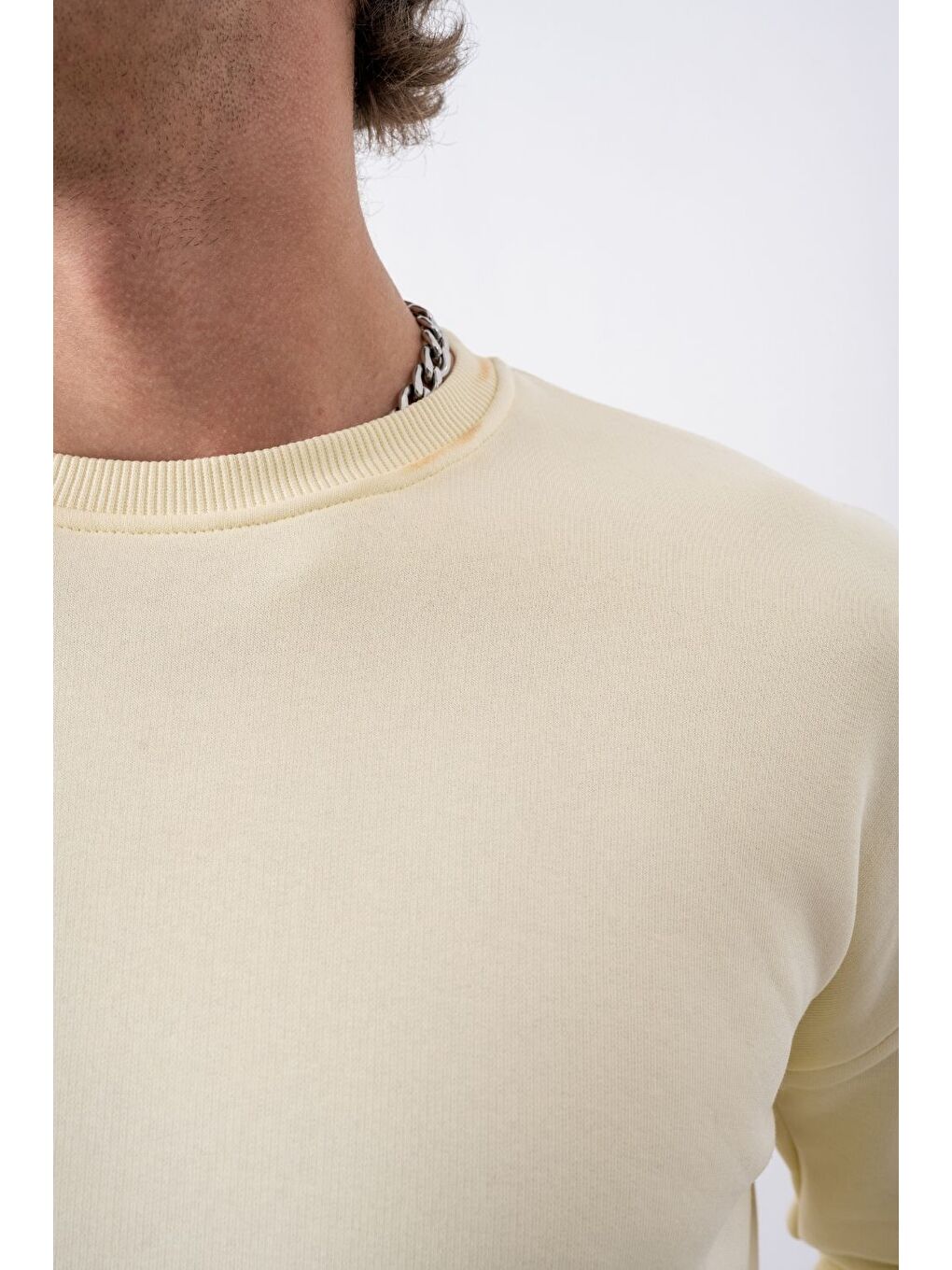 Ekru Erkek Vibe Oversize Krem Sweatshirt-4