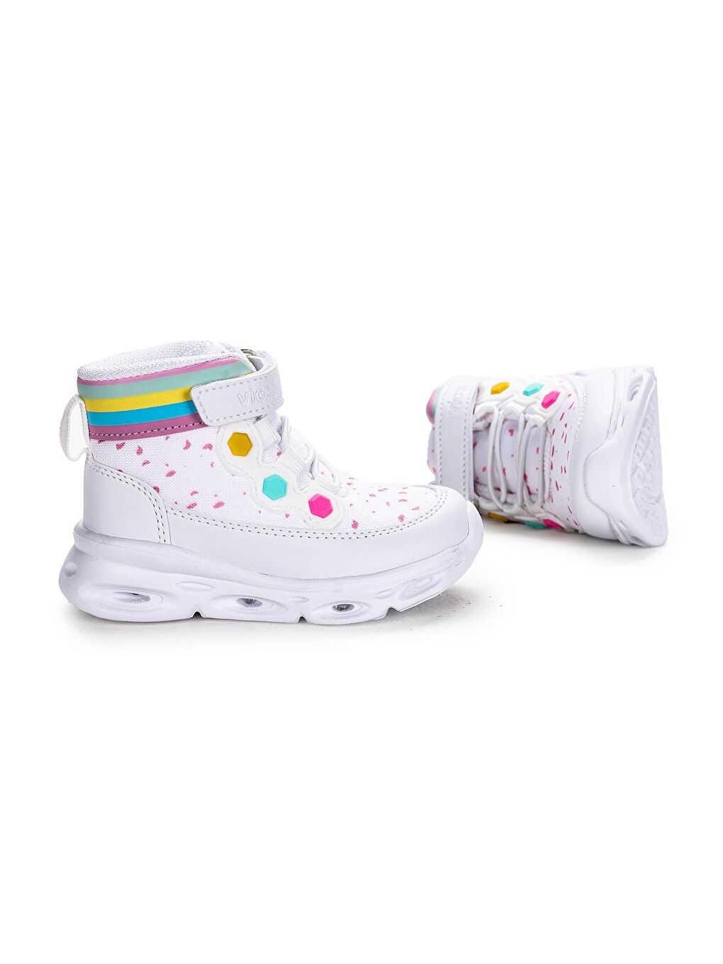 Beyaz Mizu Cırtlı Işıklı Kız Çocuk Bot 946.21K.205-1