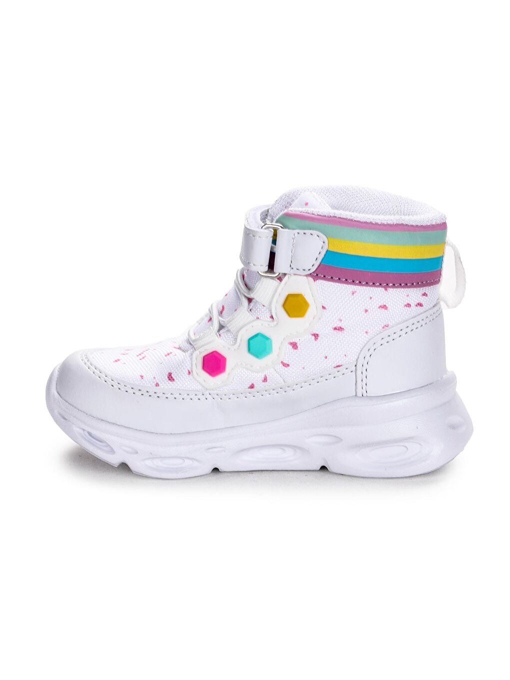 Beyaz Mizu Cırtlı Işıklı Kız Çocuk Bot 946.21K.205-3