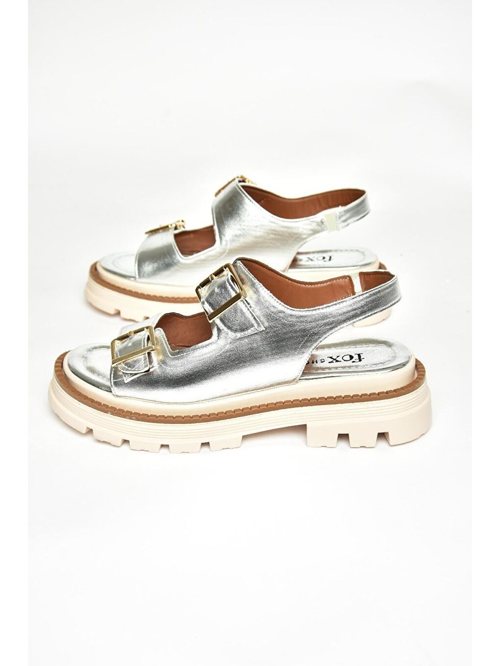 Gri S4373022 Gümüş Kadın Sandalet-2