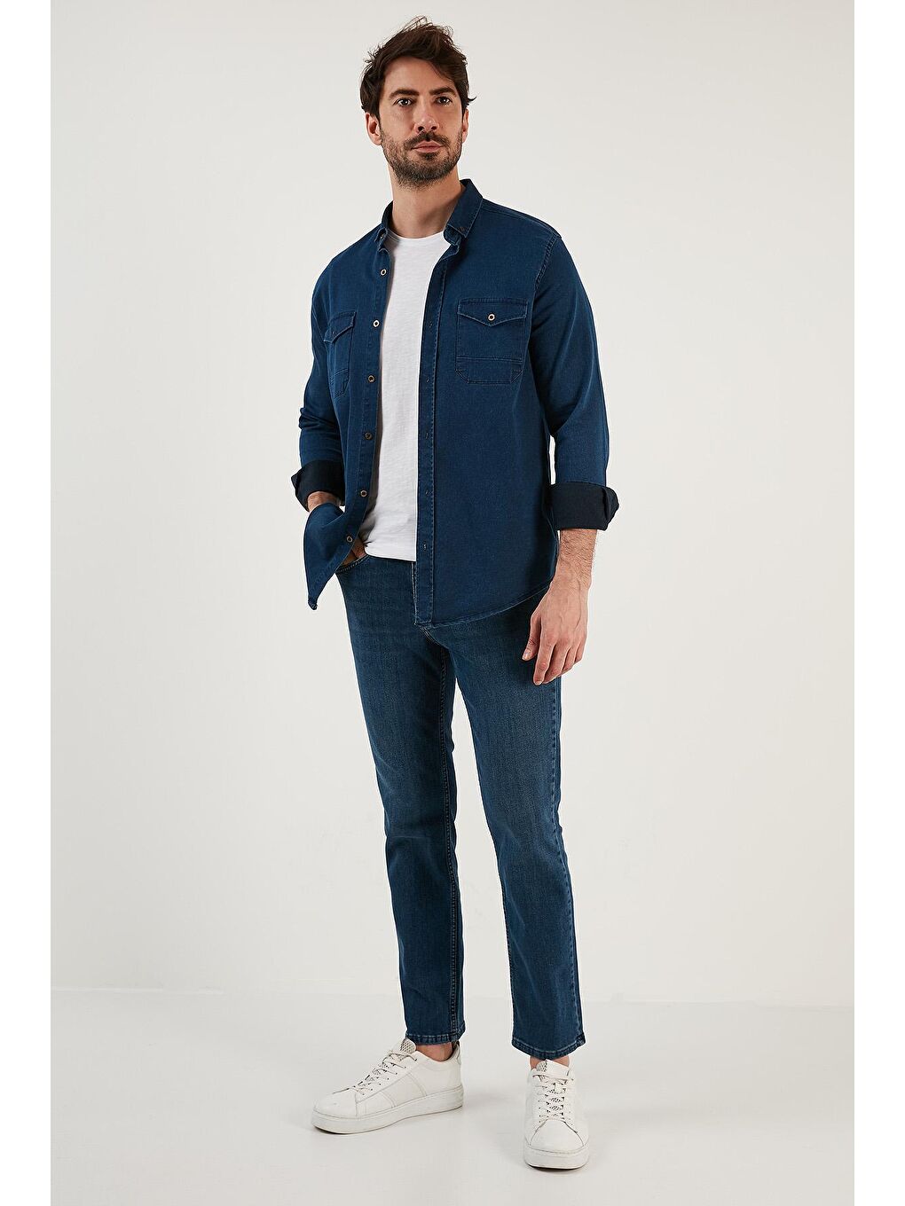 Mavi Pamuklu Yüksek Bel Comfort Fit Boru Paça Jeans 4400M061TEXAS