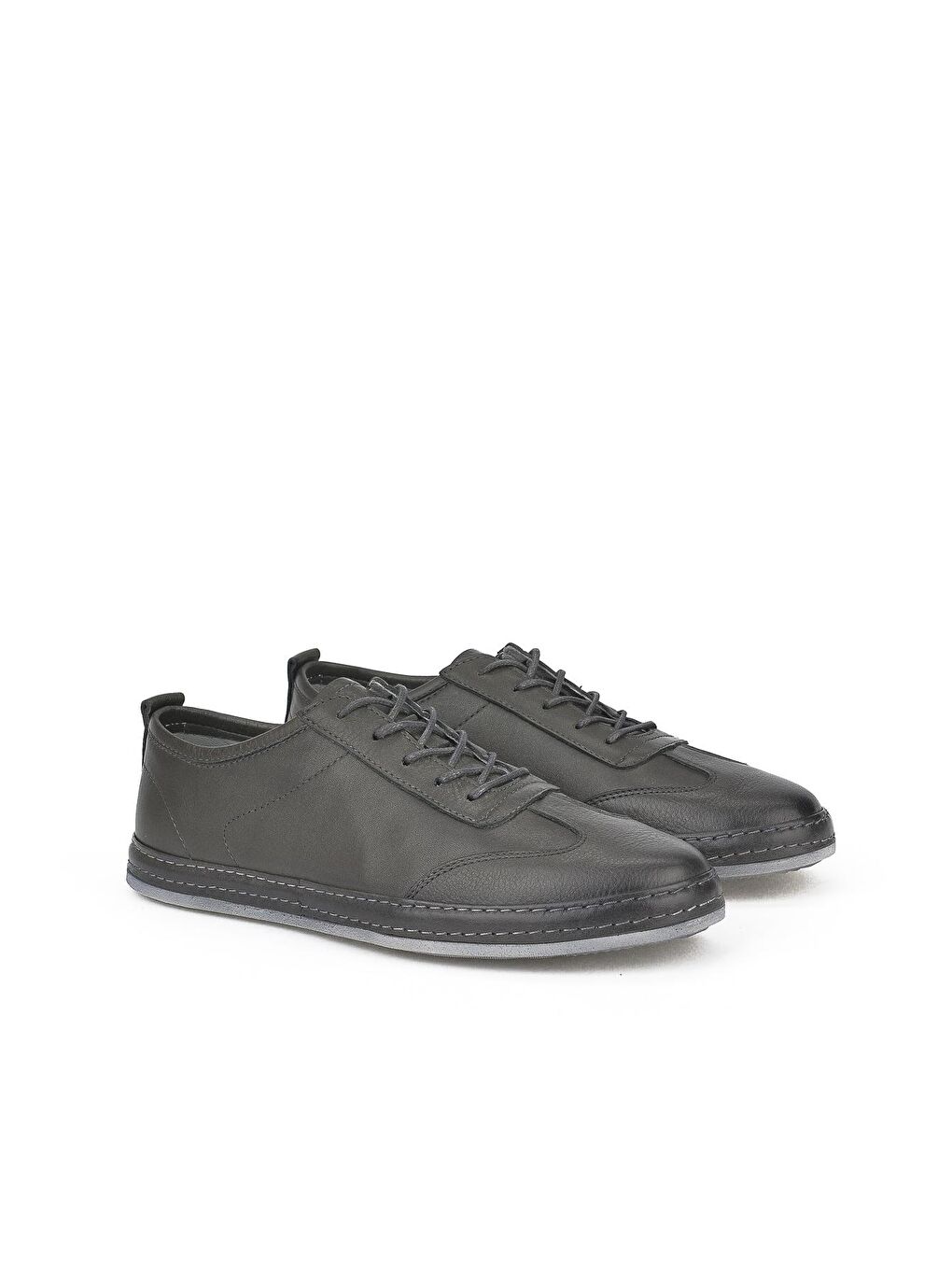 Erkek Hakiki Deri Sneaker 1311002 154 Gri-1