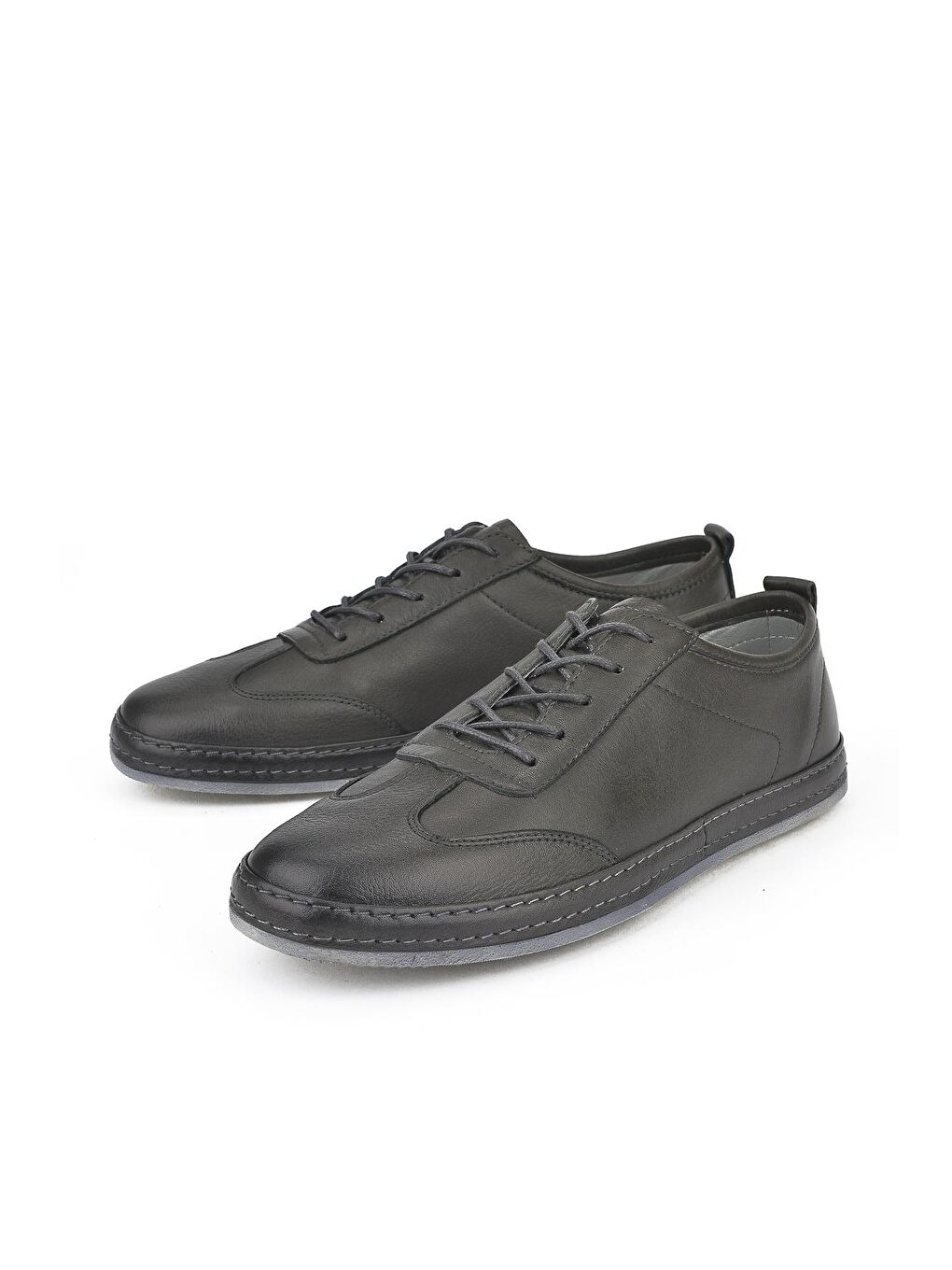 Erkek Hakiki Deri Sneaker 1311002 154 Gri-4
