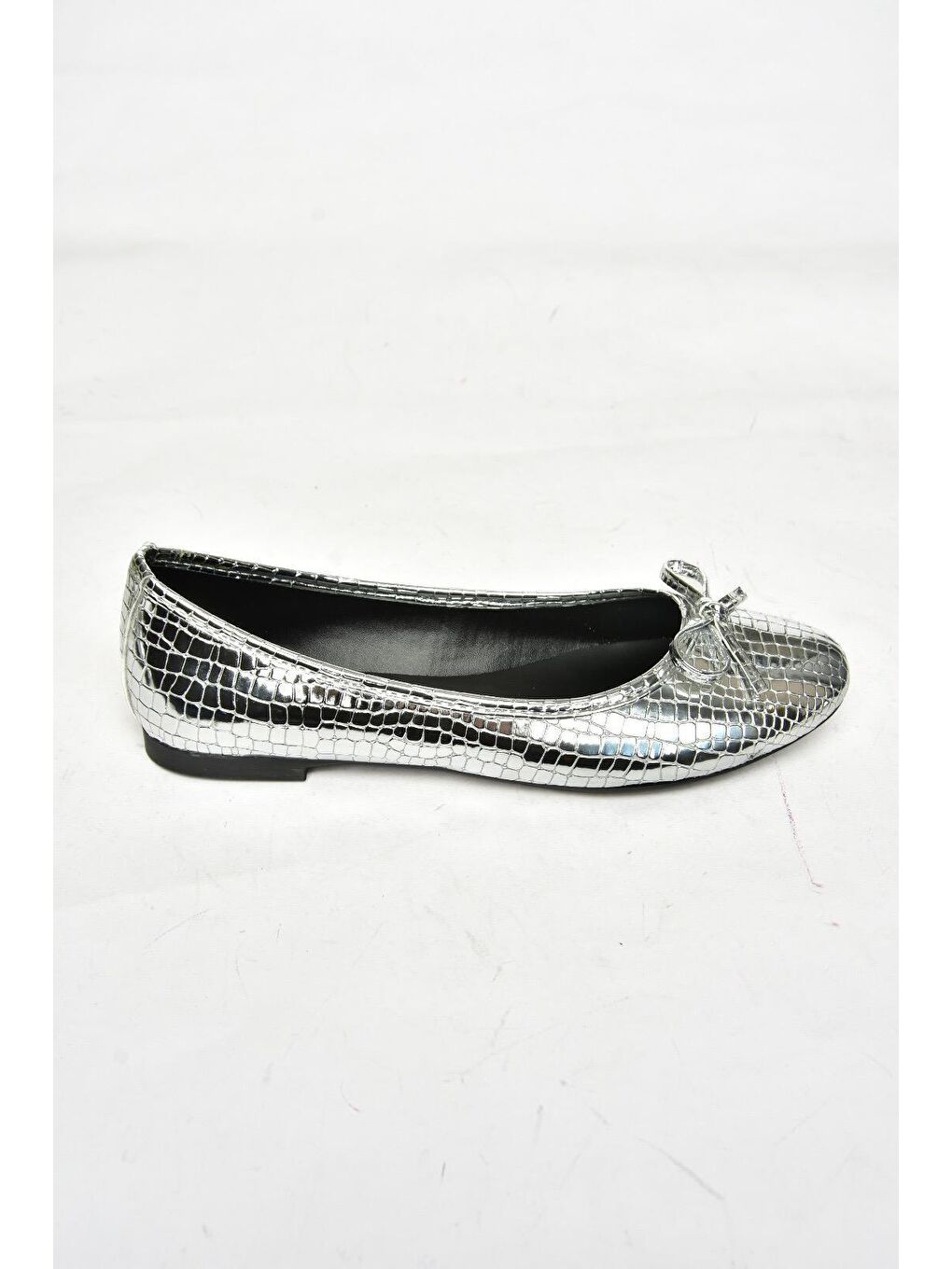 Fox Shoes Gri S7260563 Gümüş Kadın Babet