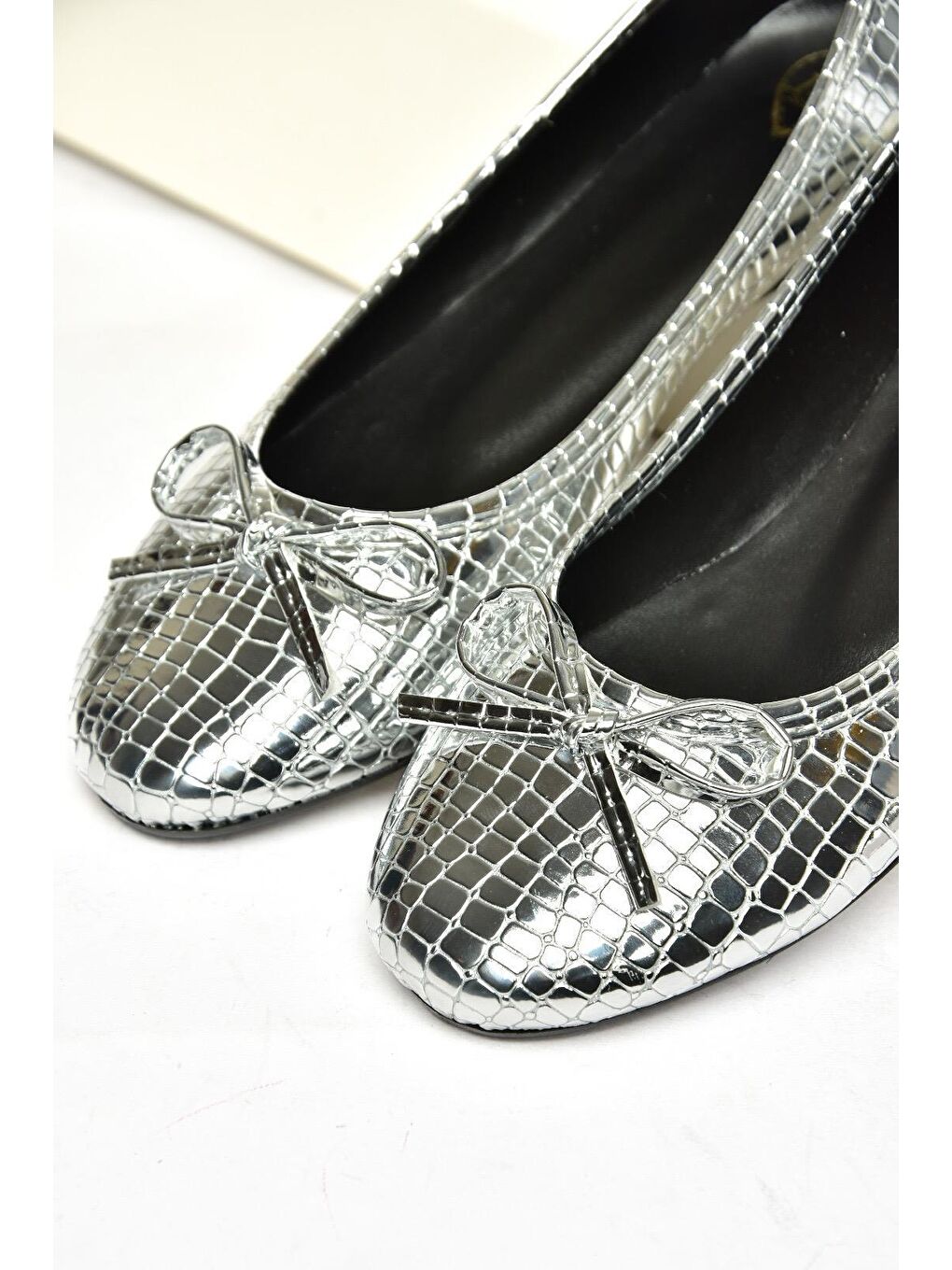 Fox Shoes Gri S7260563 Gümüş Kadın Babet - 3
