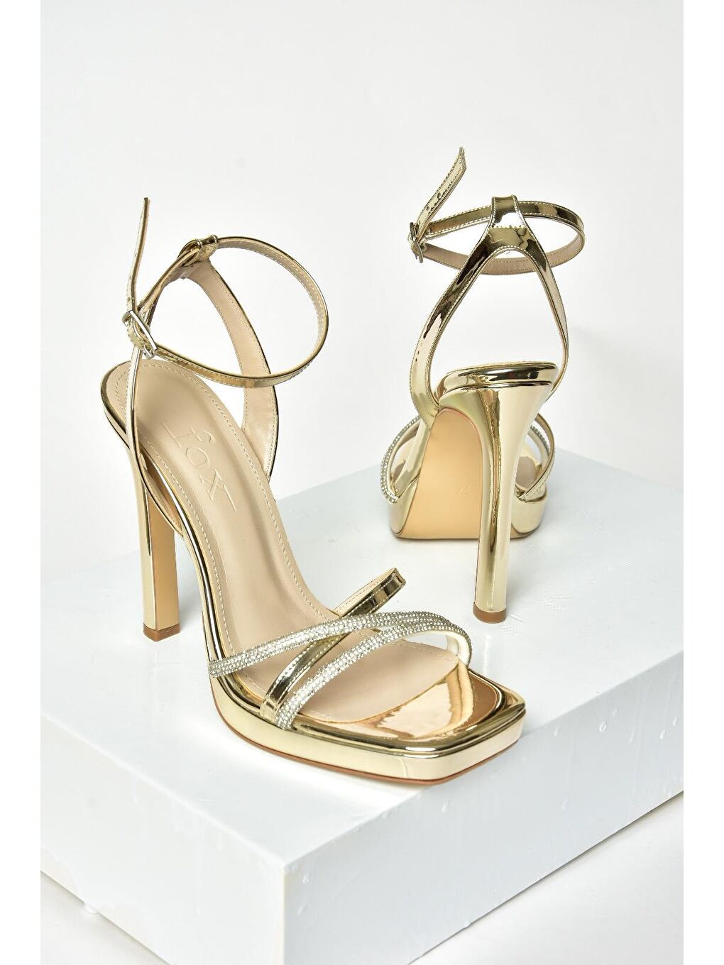 Sarı S5696125 Altın Kadın Topuklu Ayakkabı-2