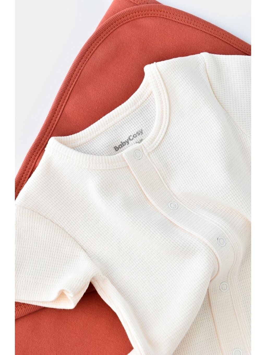 Ekru Organik Kısa Kollu Tulum csyw1014-2