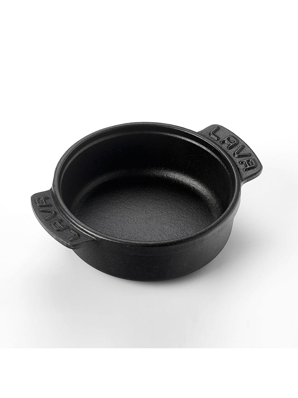 Siyah Yuvarlak Güveç Kabı Döküm Demir Yekpare Çift Kulplu Çap(Ø)14cm.