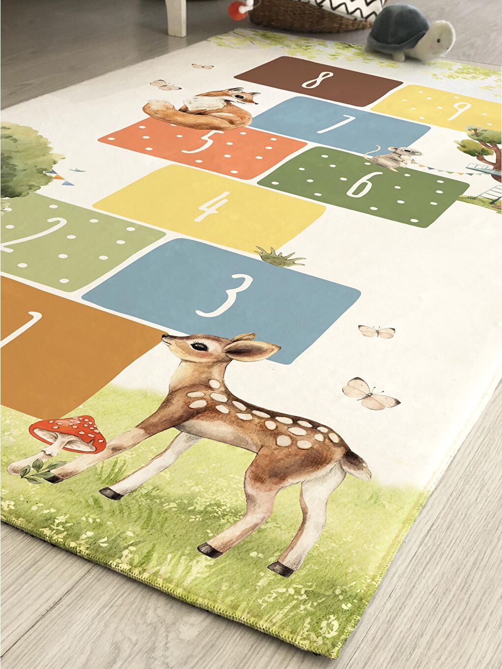 Karışık Seksek Desenli Baskılı Bebek Ve Çocuk Halısı 150x200 cm-1