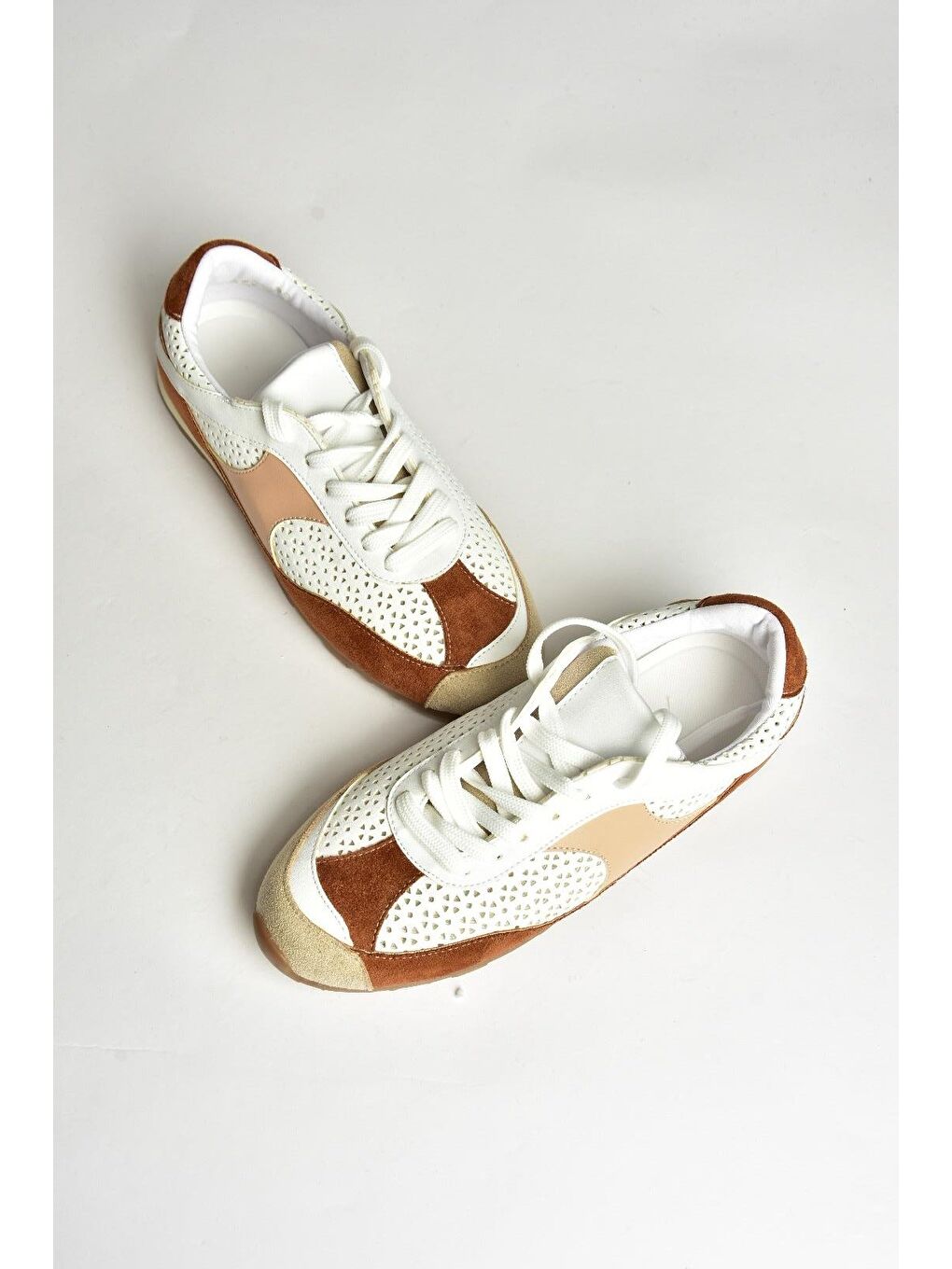 U9736573 Beyaz/Taba Kadın Sneakers-2