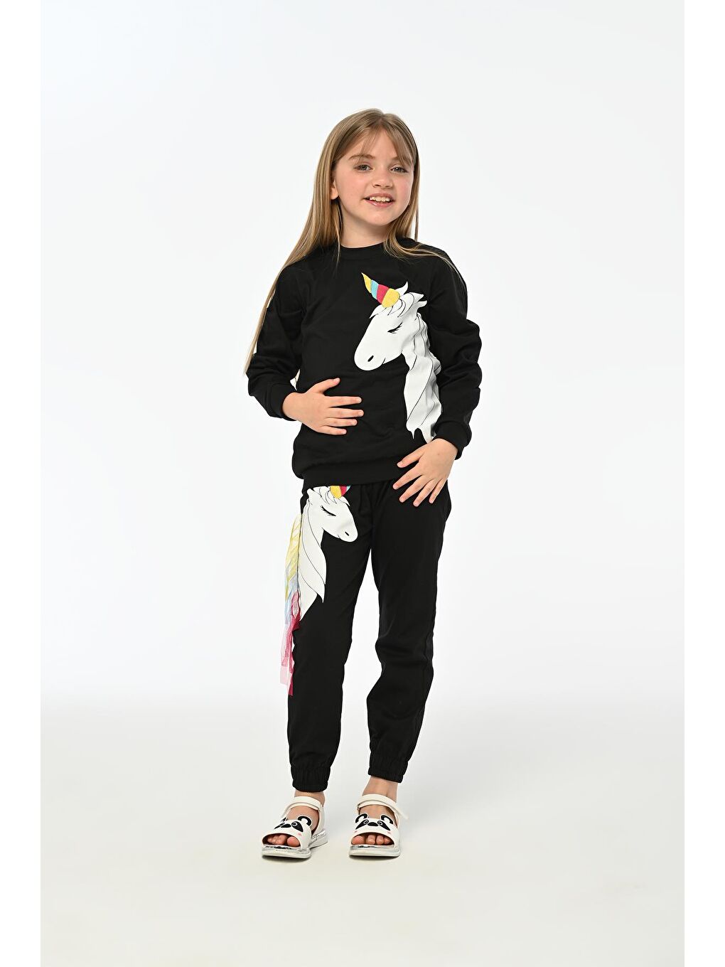 New  Siyah Kız Eşofman Takım LP-24SUM-016