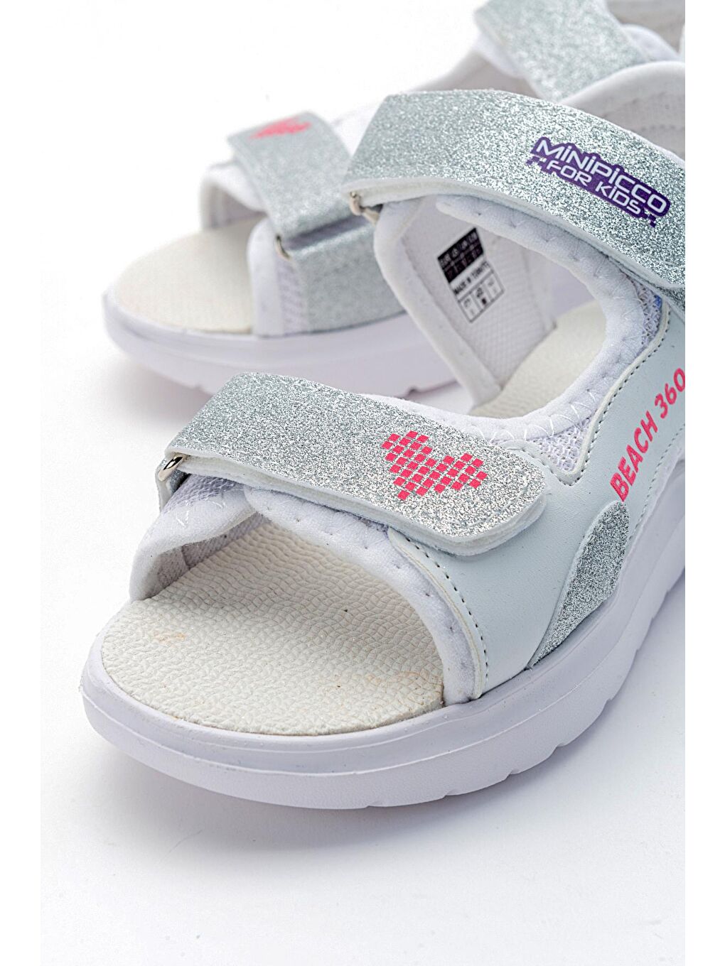 Gri Kız Çocuk Gümüş Anatomik Hafif Spor Sandalet-1