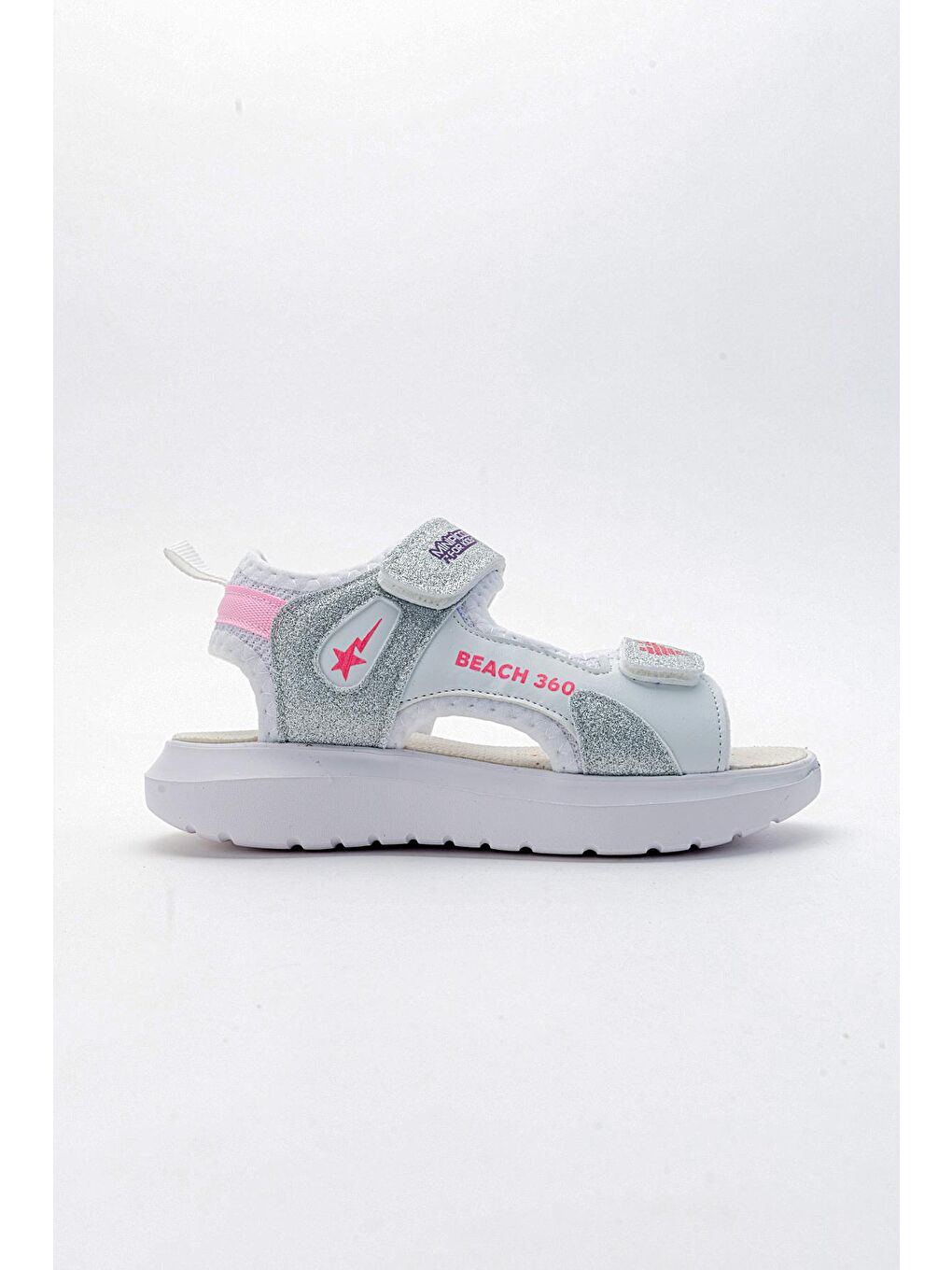 Gri Kız Çocuk Gümüş Anatomik Hafif Spor Sandalet-4