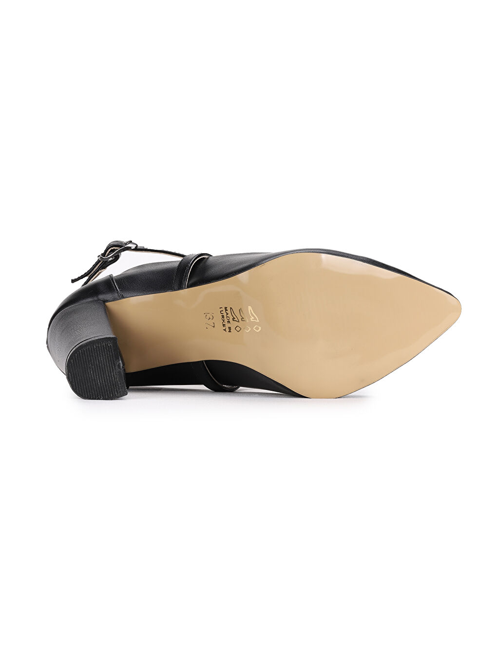 Siyah Cilt 9 Cm Topuklu Kadın Sandalet Ayakkabı 137029-1122-5