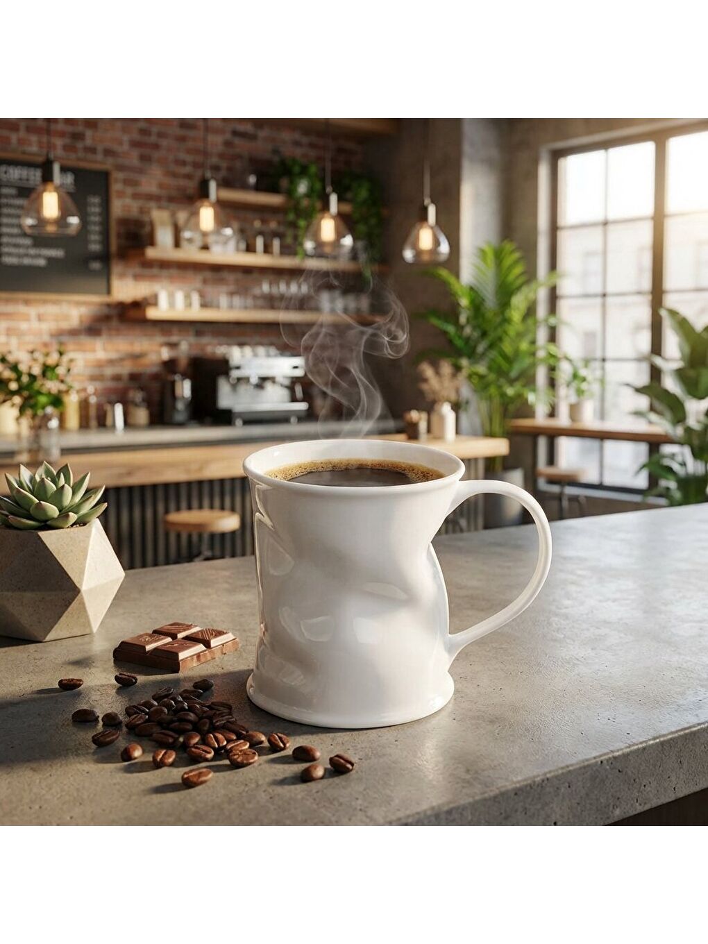 Ekru Crınkly Mug Bardak