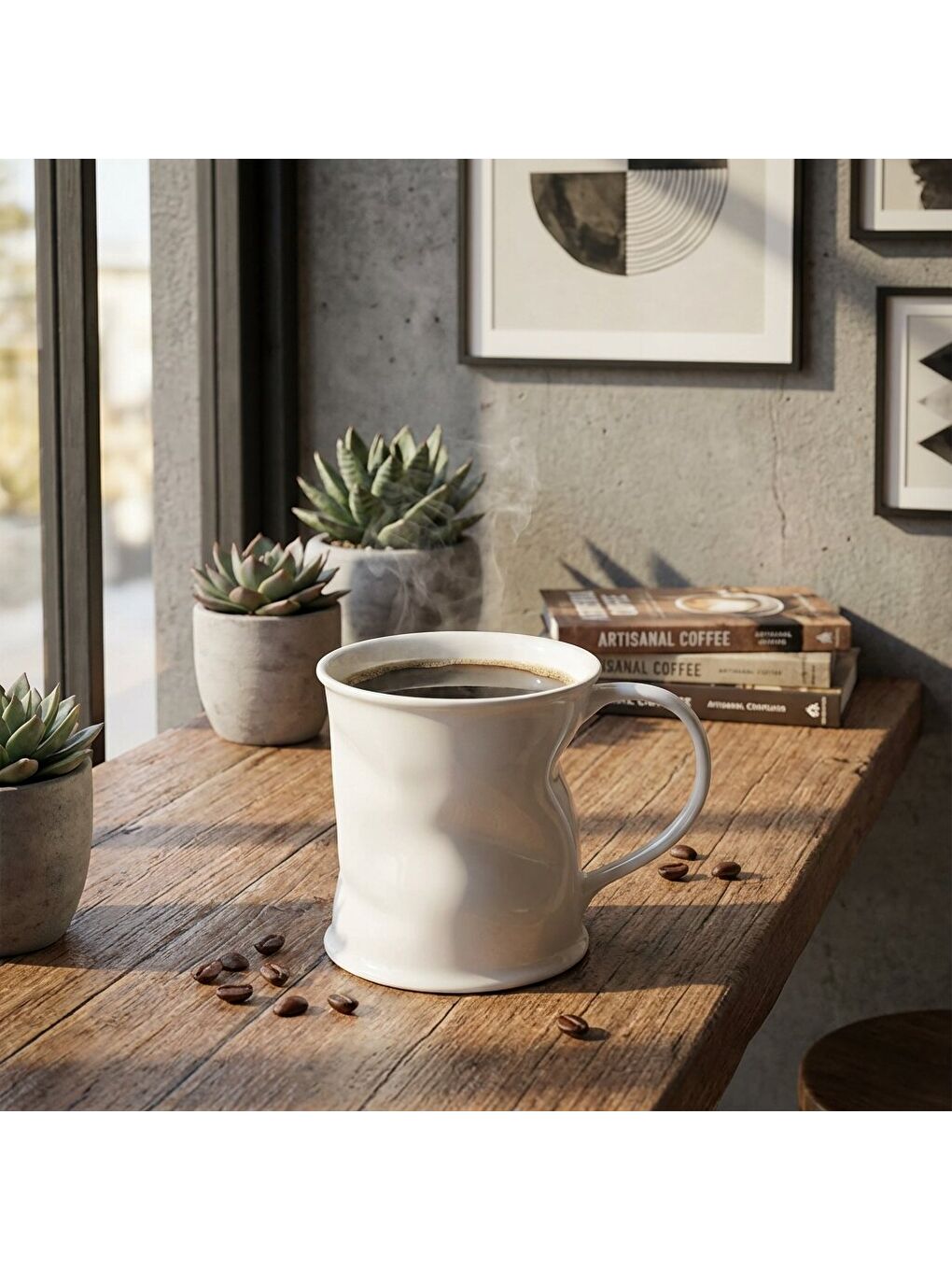 Ekru Crınkly Mug Bardak-1