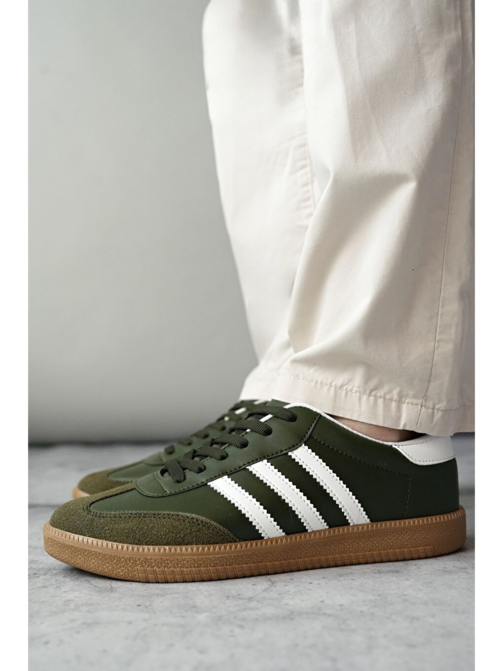 Haki JABBAR Unisex Ortopedik Günlük Bağcıklı Yürüyüş Koşu Sneaker Spor Ayakkabı