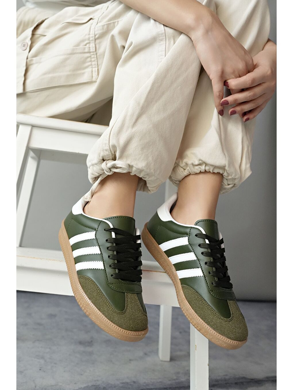 Haki JABBAR Unisex Ortopedik Günlük Bağcıklı Yürüyüş Koşu Sneaker Spor Ayakkabı-1