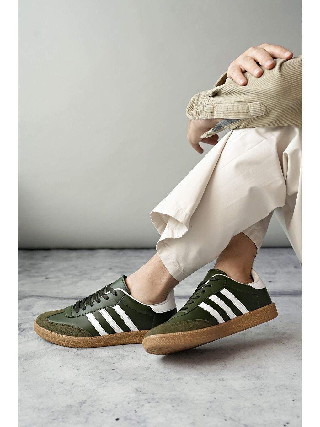 Haki JABBAR Unisex Ortopedik Günlük Bağcıklı Yürüyüş Koşu Sneaker Spor Ayakkabı-5